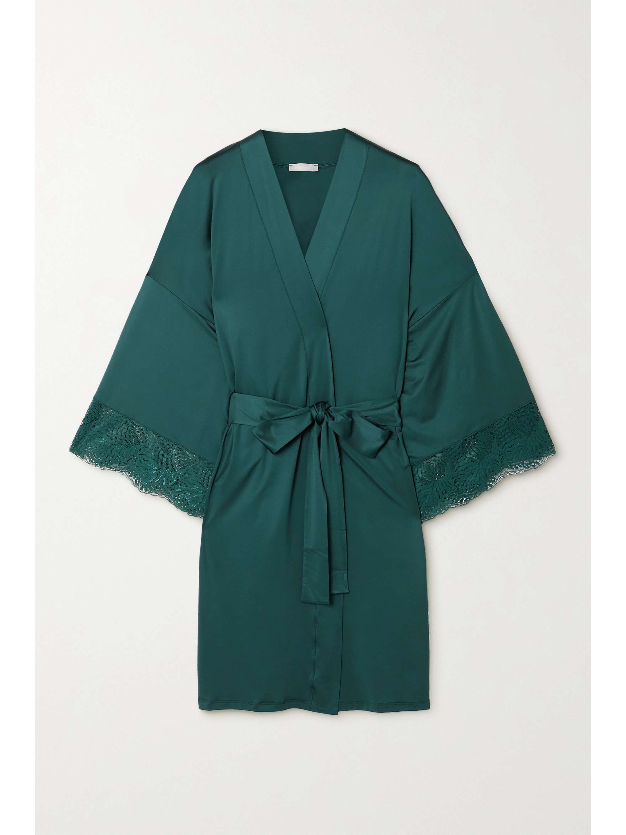 dark green silk robe