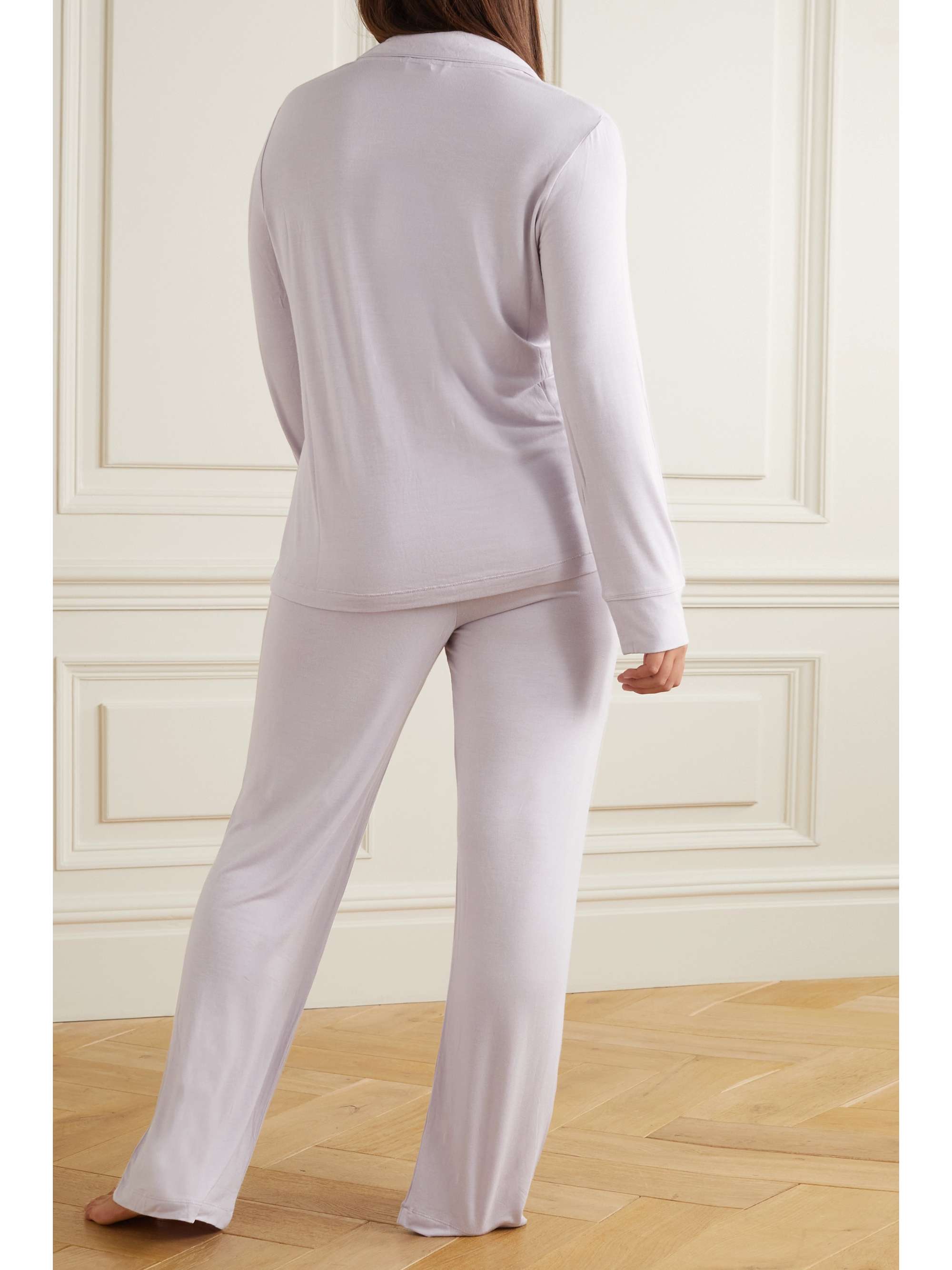 SKIMS Sleep stretchjersey lounge set Iris Mica NETAPORTER