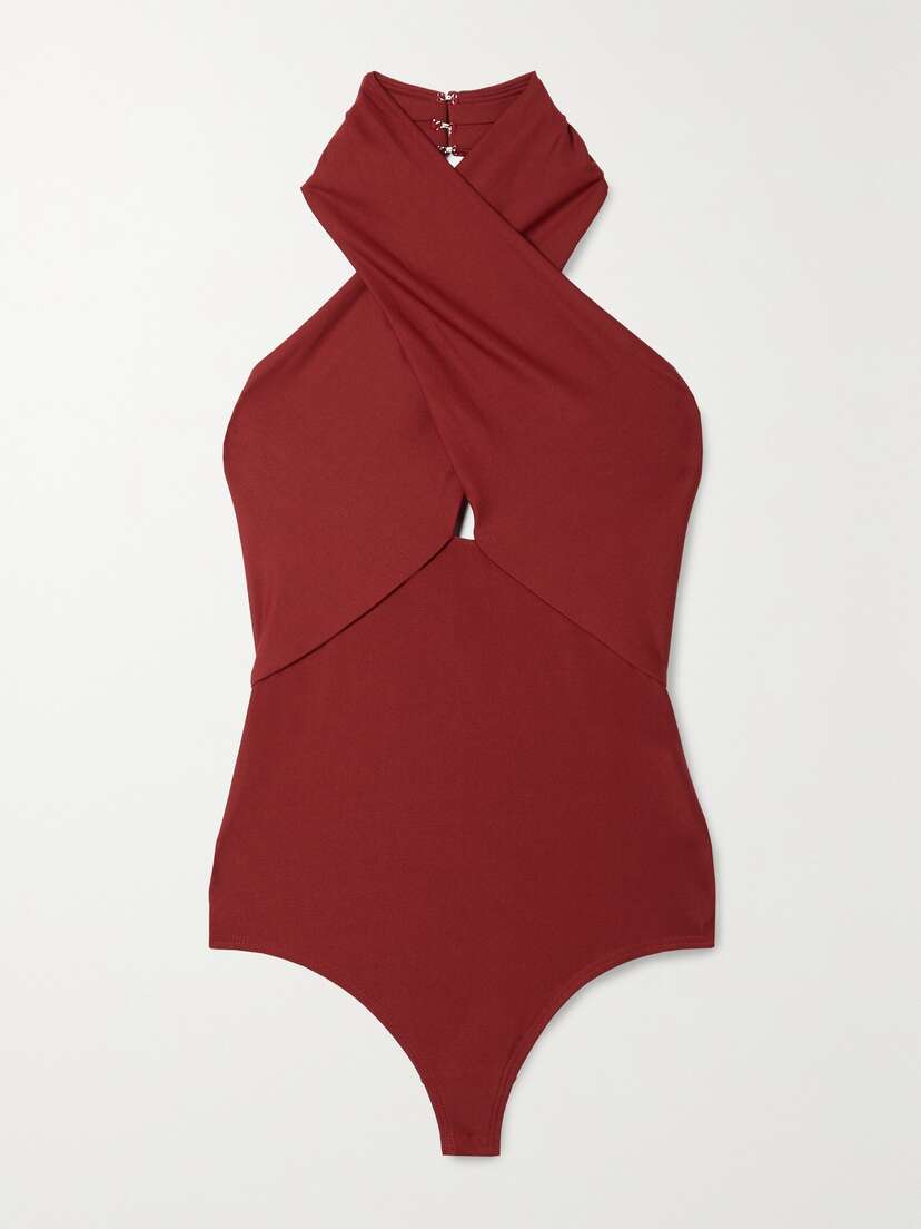 ALIX NYC Oliver Stretch-jersey Halterneck Thong Bodysuit