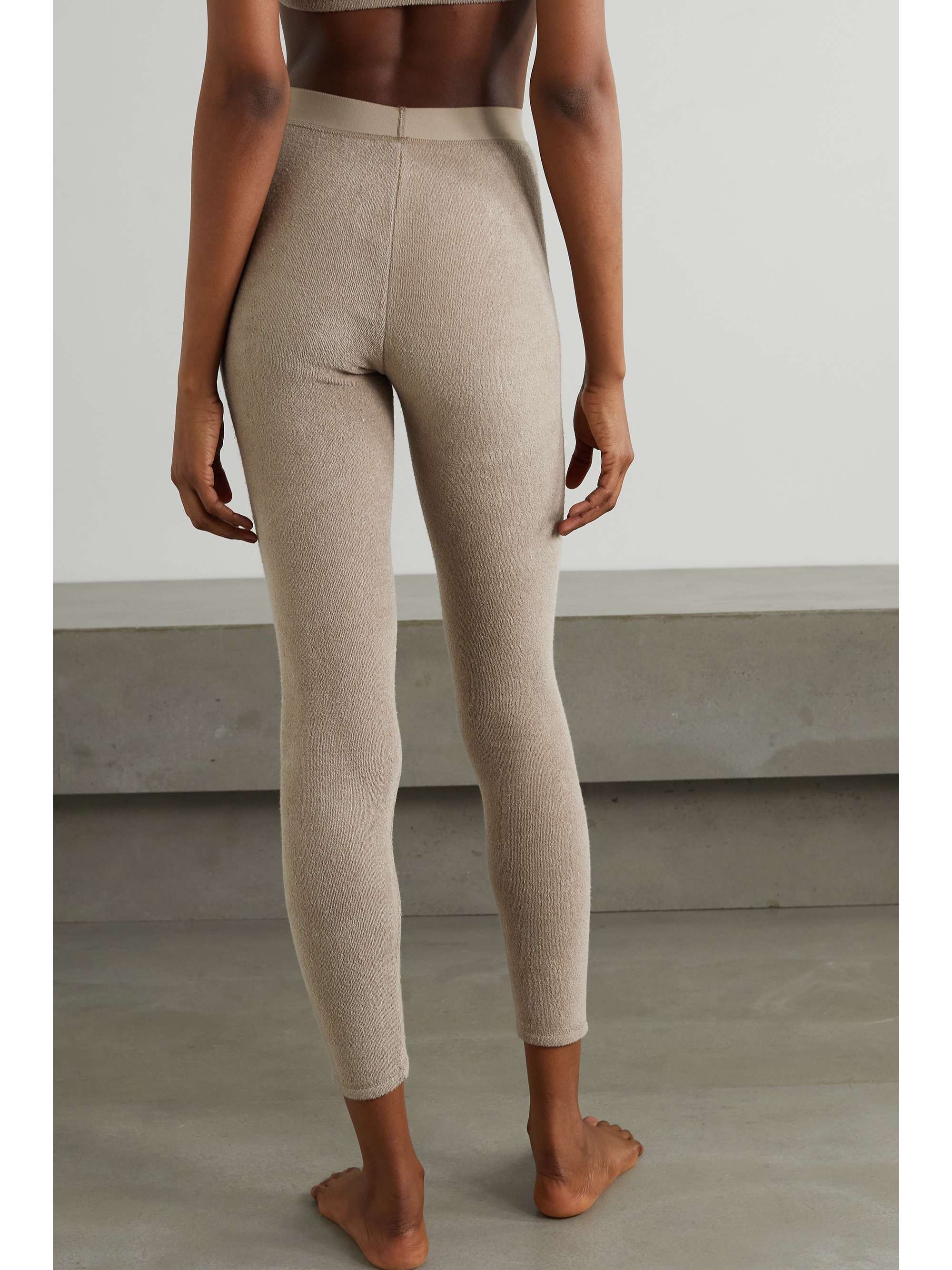SKIMS Terry cotton-blend leggings - Desert