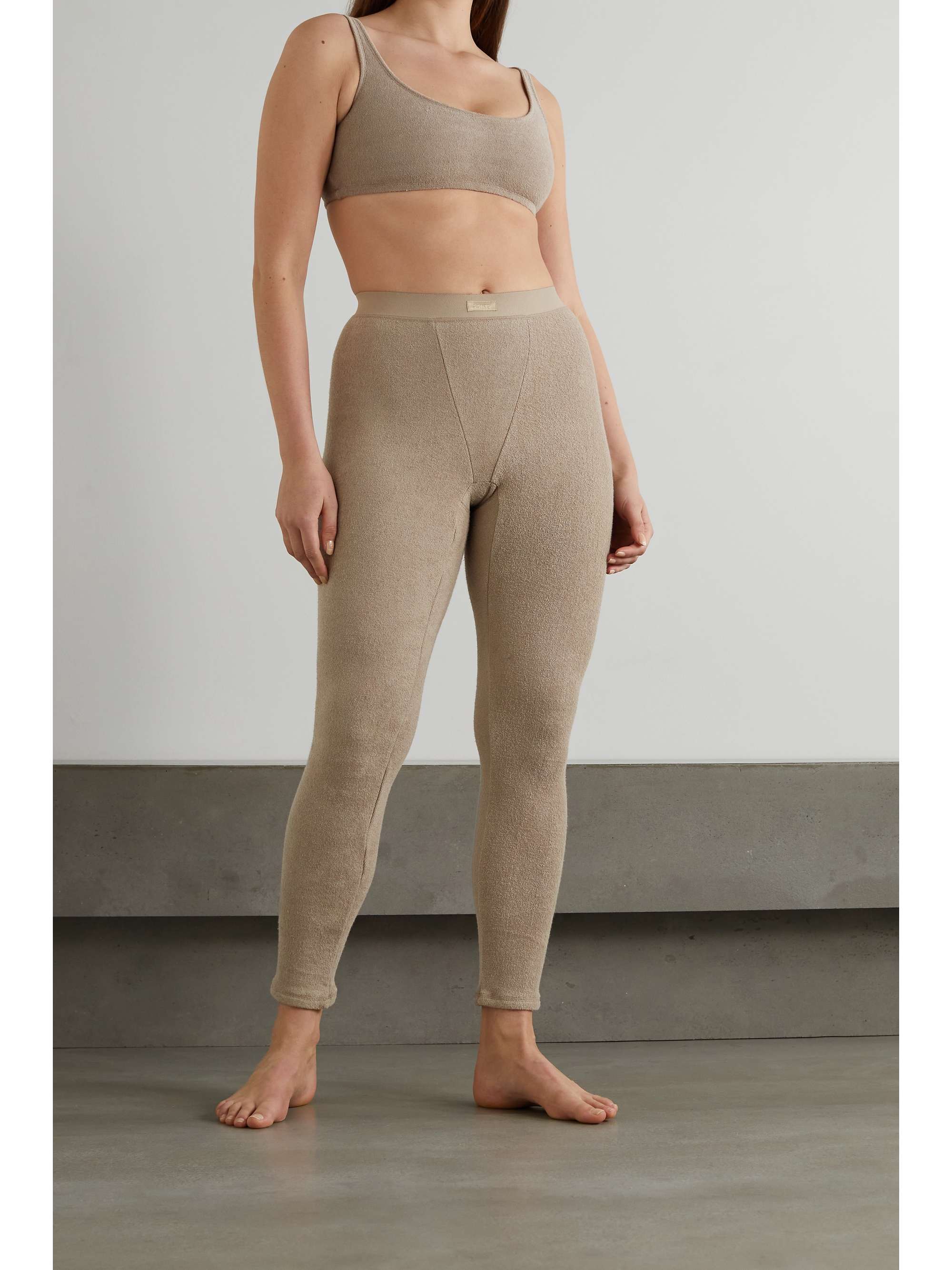SKIMS Terry cotton-blend leggings - Desert