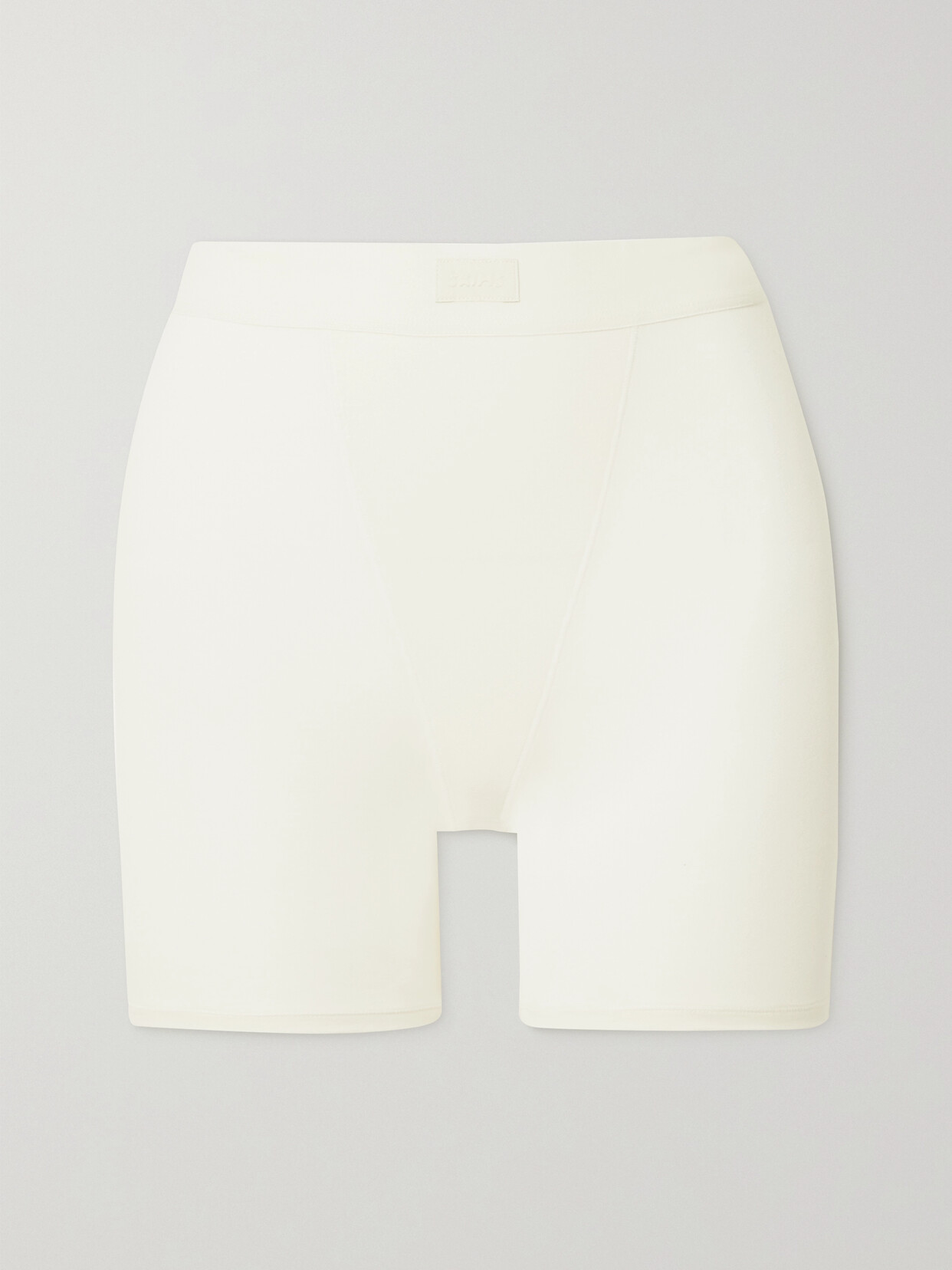 Skims Boyfriend Stretch-modal And Cotton-blend Jersey Boxer Shorts In Off-white