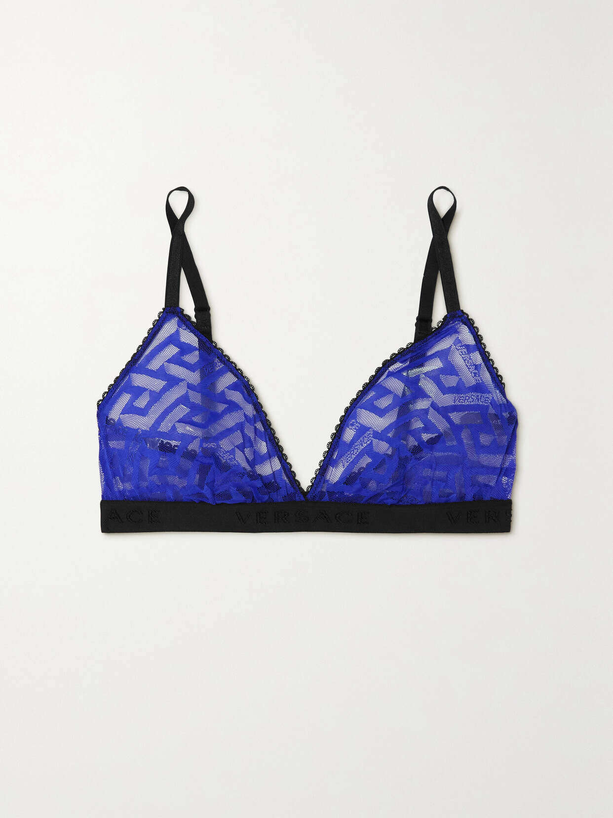 Versace Tulle Soft-cup Triangle Bra In Blue