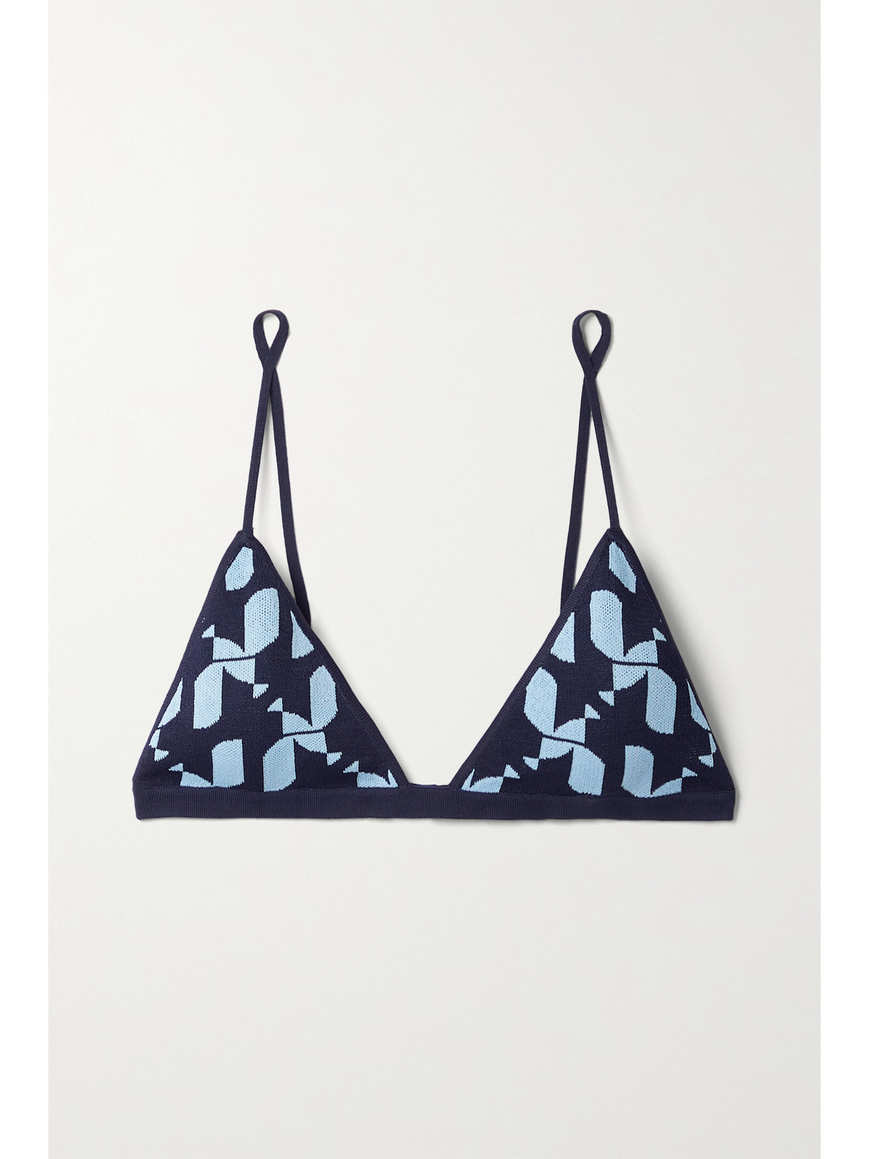 Dodo Bar Or - Dylan Jacquard-knit Soft-cup Triangle Bra - Blue 22 Awaiting product image