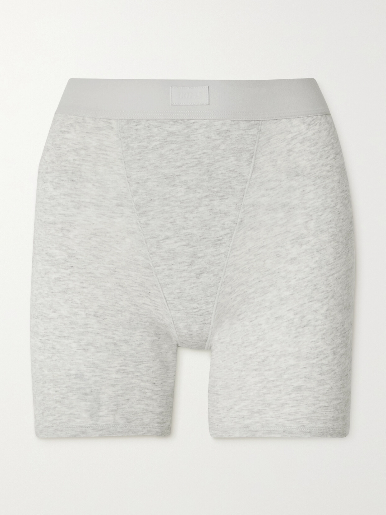 Skims Boyfriend Stretch-modal And Cotton-blend Jersey Boxer Shorts - Light Heather Grey