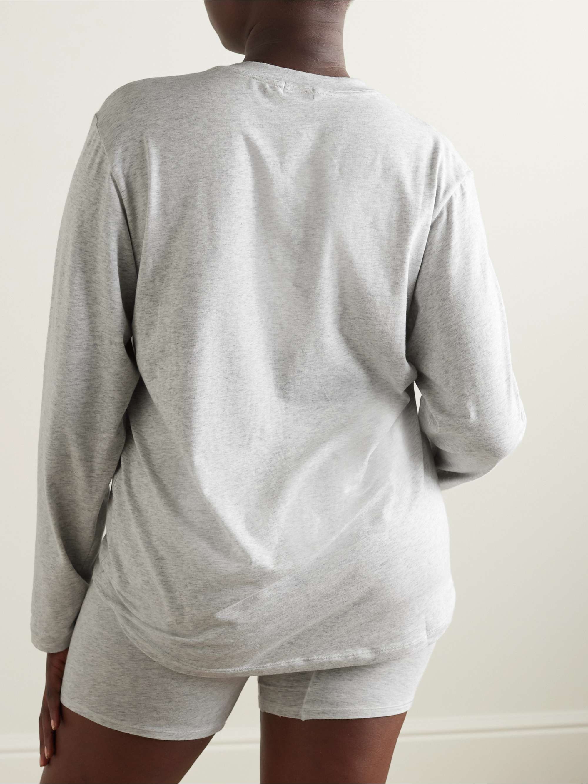 SKIMS Boyfriend Long Sleeve T-Shirt – Marble – Oberteil aus Jersey aus einer Modal-Baumwollmischung mit Stretch-Anteil