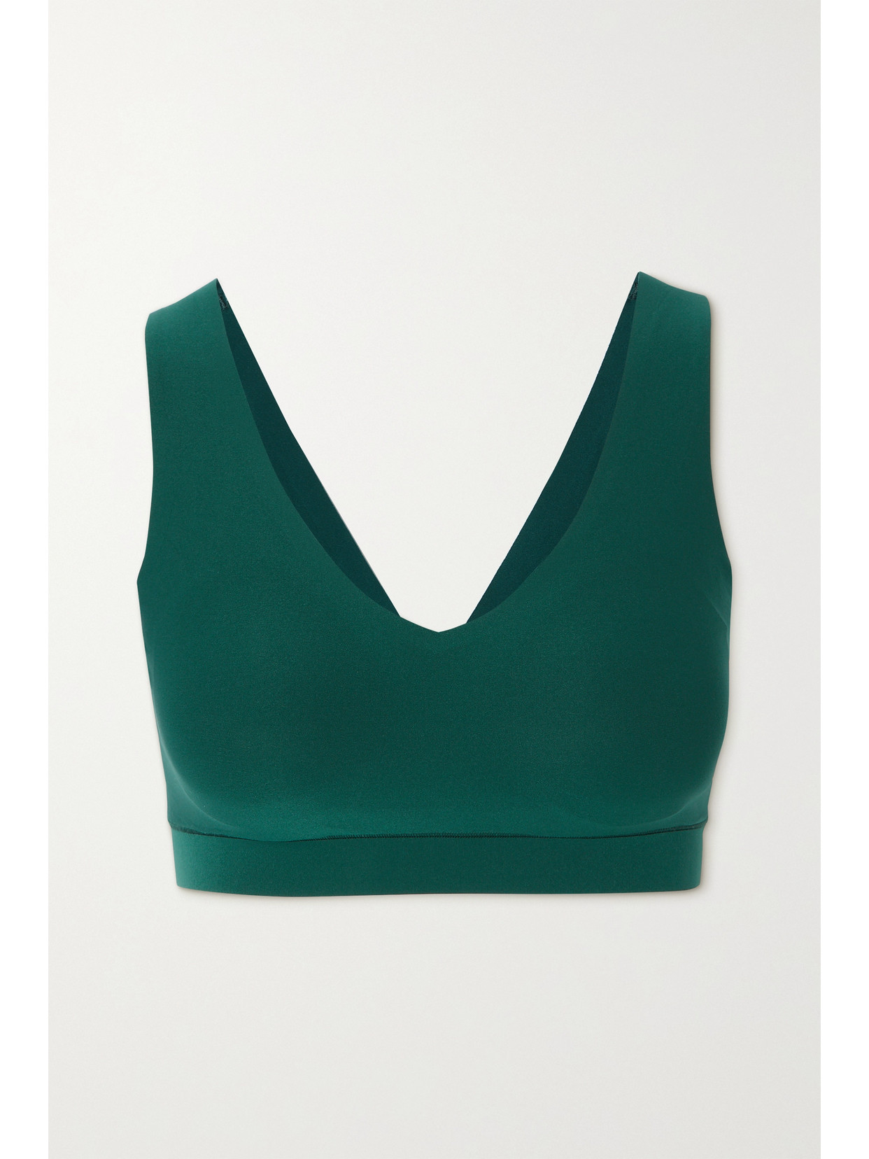 Chantelle Womens 0pb Sequoia Soft Stretch V-neck Stretch-jersey Bralette Xs/s In Green