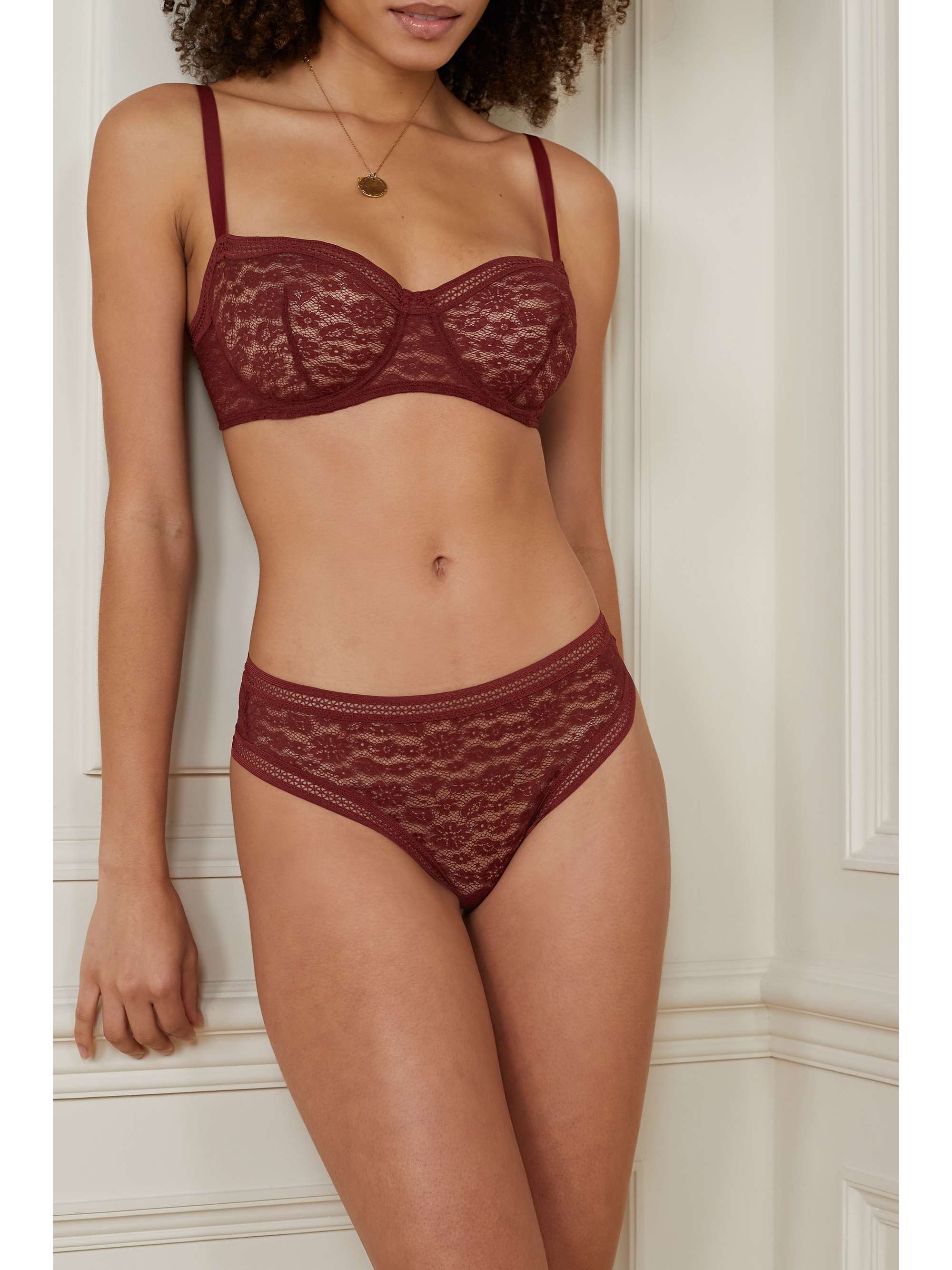 ERES Poudrée stretch-Leavers lace bra