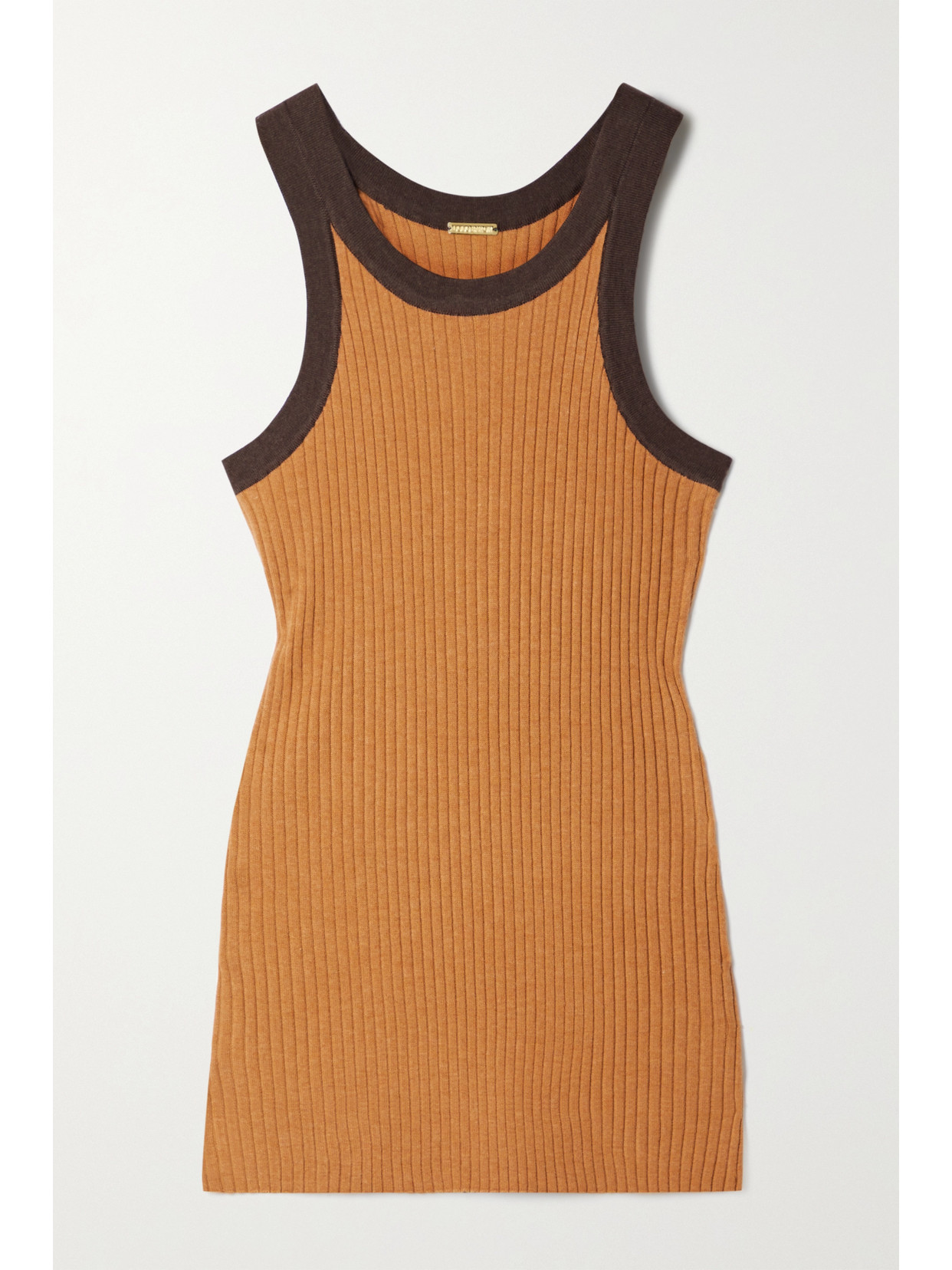 Dodo Bar Or – Cliff Two-tone Ribbed-knit Tank – Orange