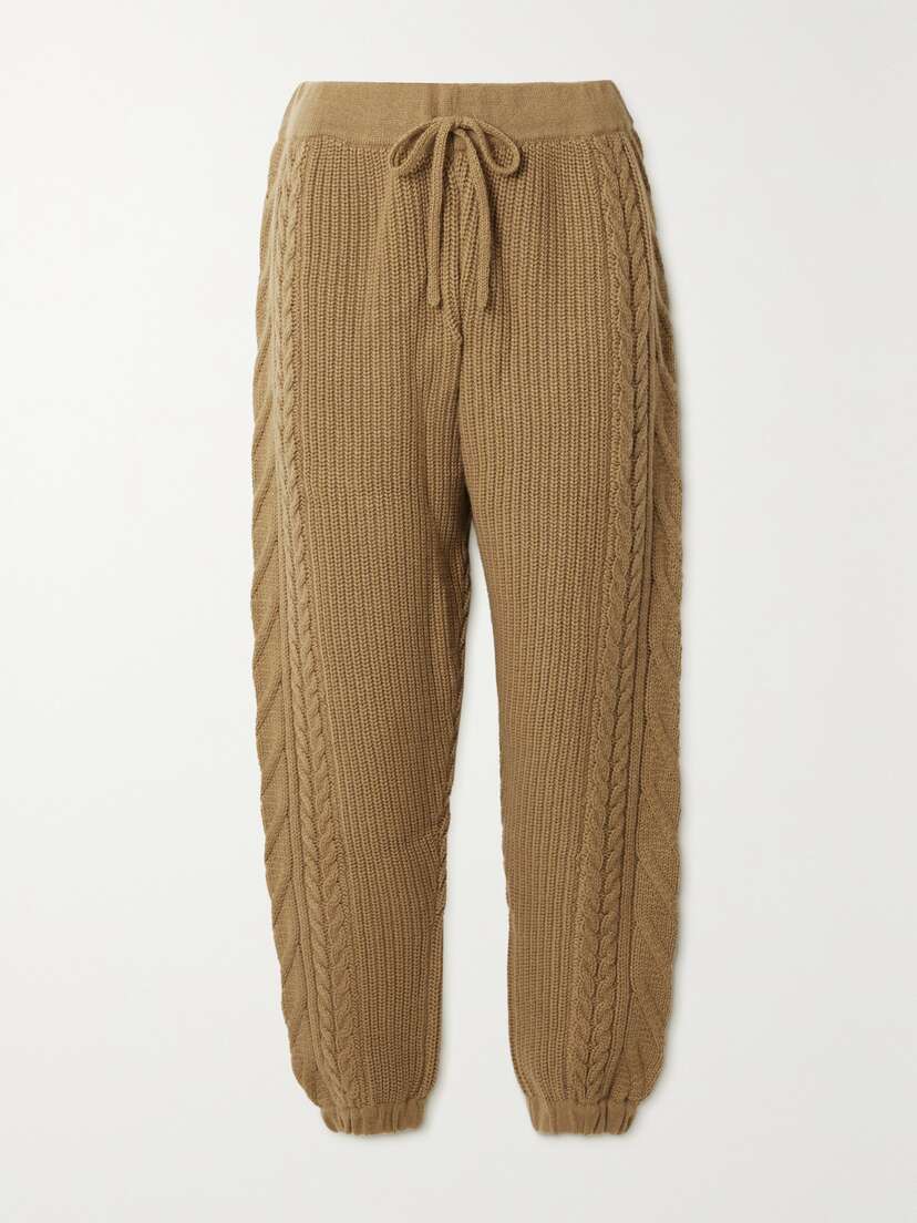Madeleine Thompson Saas Grund Cable-knit Wool And Cashmere-blend Track Pants