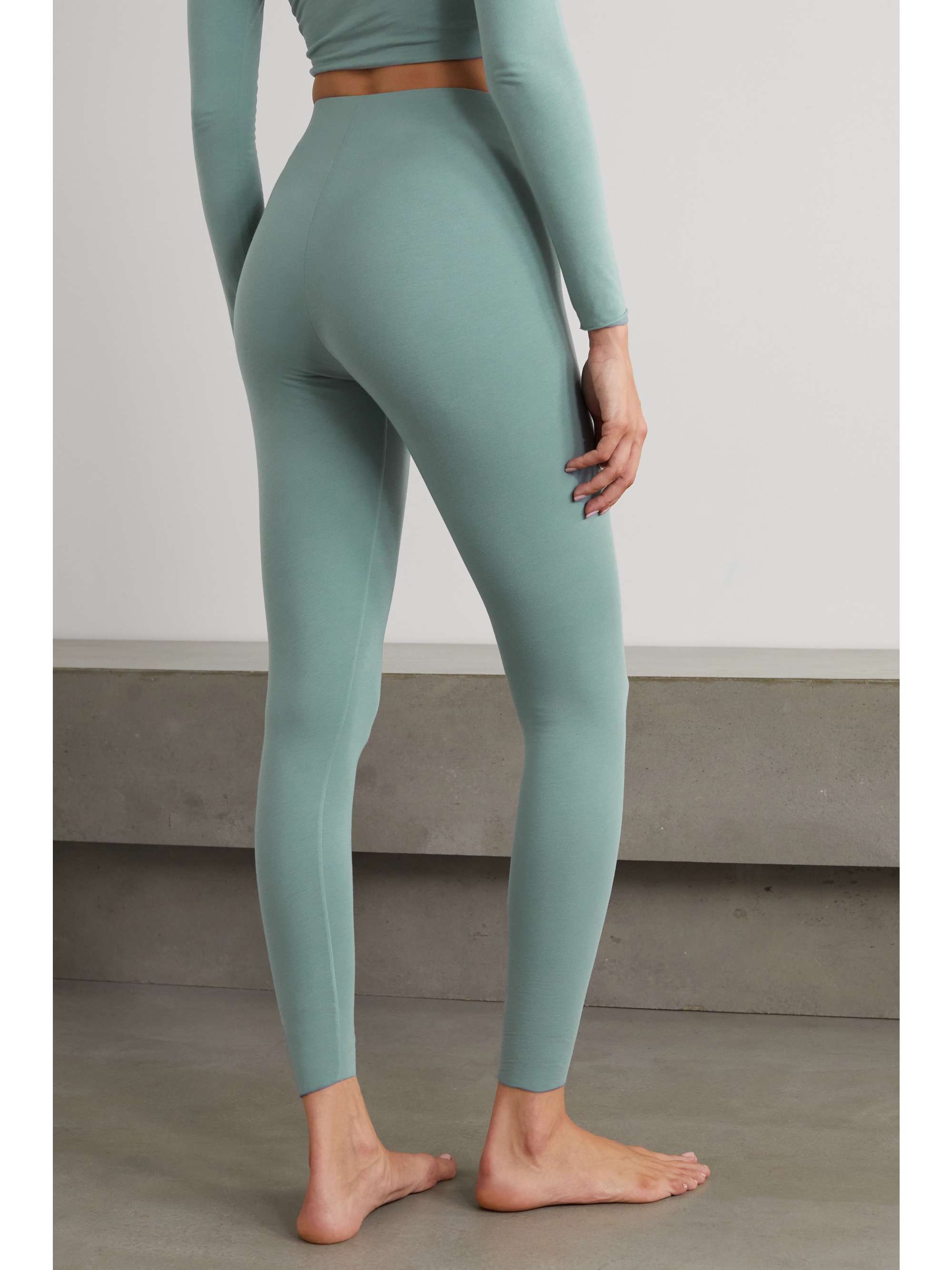 SKIN + NET SUSTAIN Calypso reversible stretch organic Pima cotton-jersey leggings