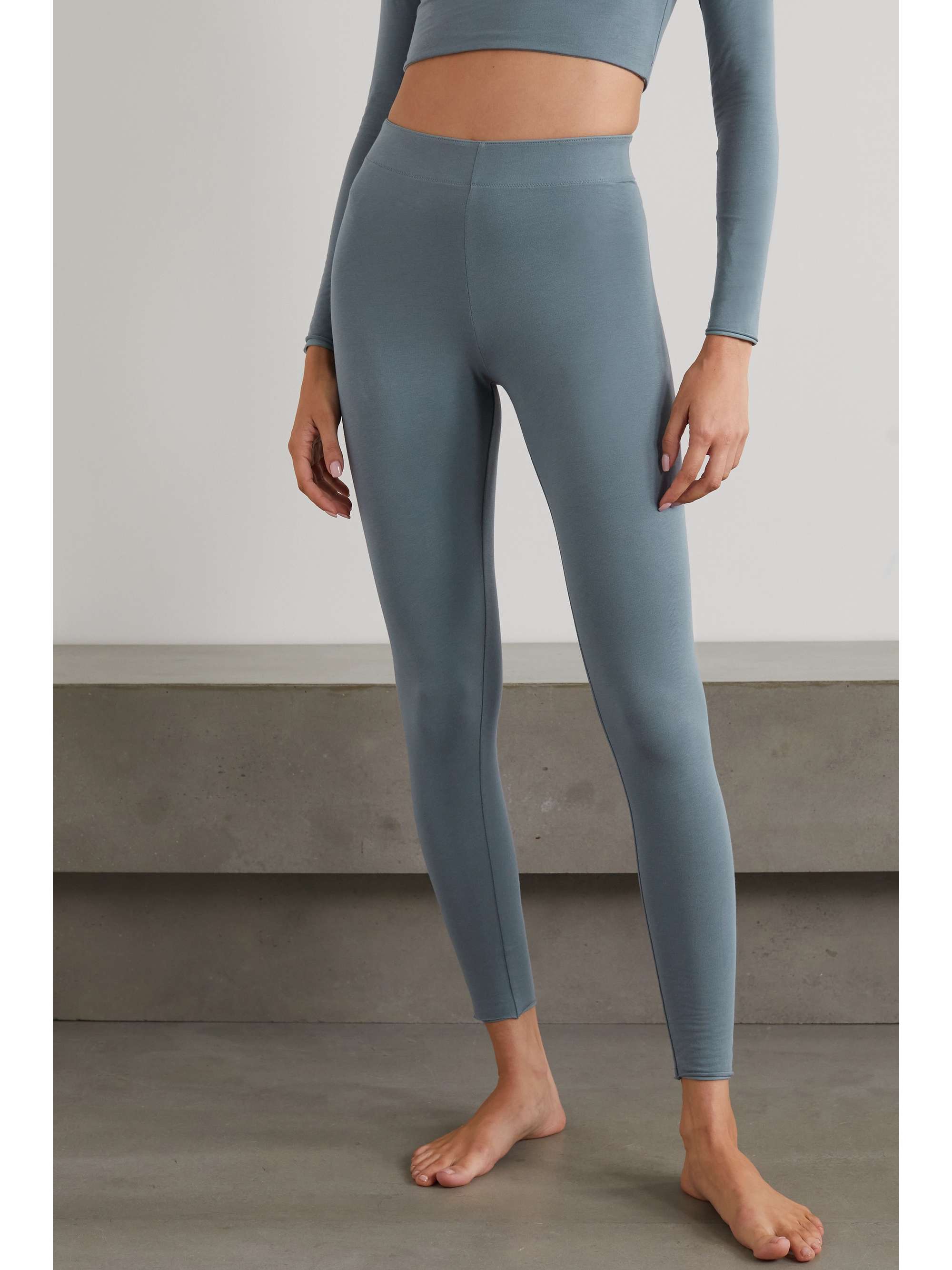 SKIN + NET SUSTAIN Calypso reversible stretch organic Pima cotton-jersey leggings