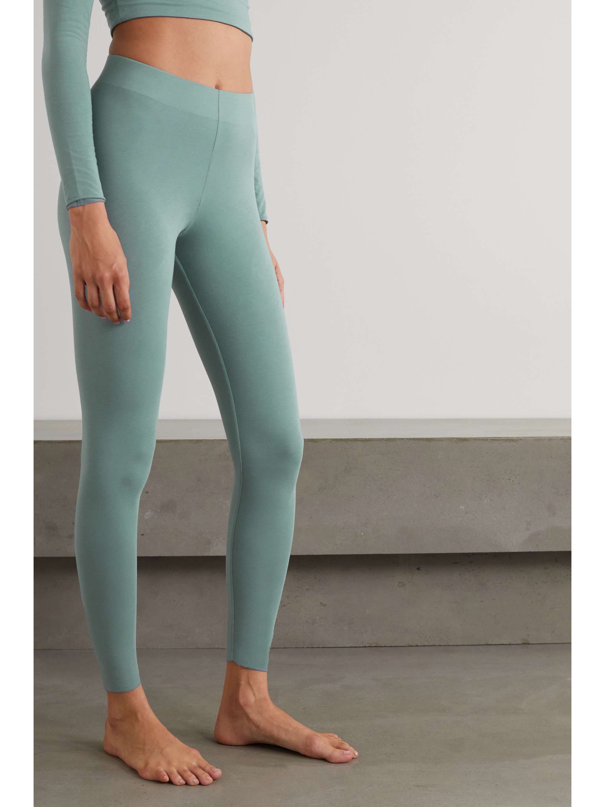 SKIN + NET SUSTAIN Calypso reversible stretch organic Pima cotton-jersey leggings