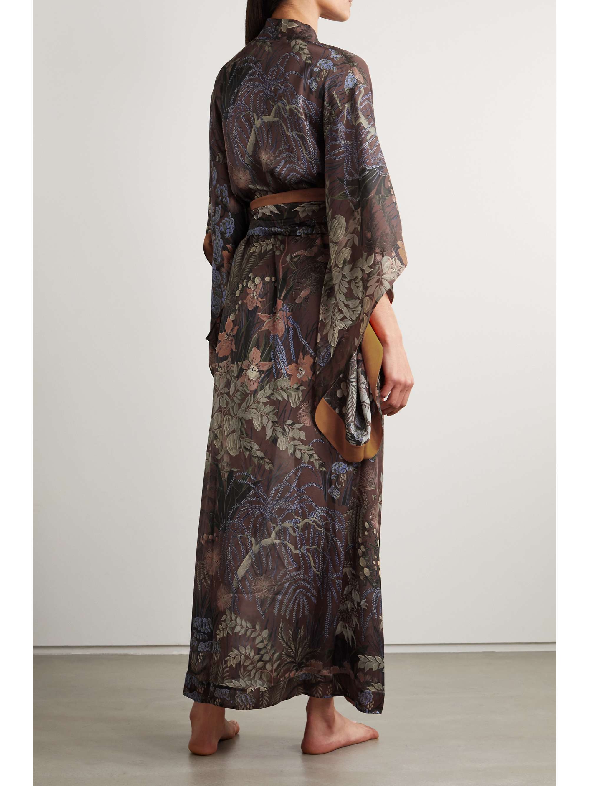 CARINE GILSON Floral-print silk-satin robe