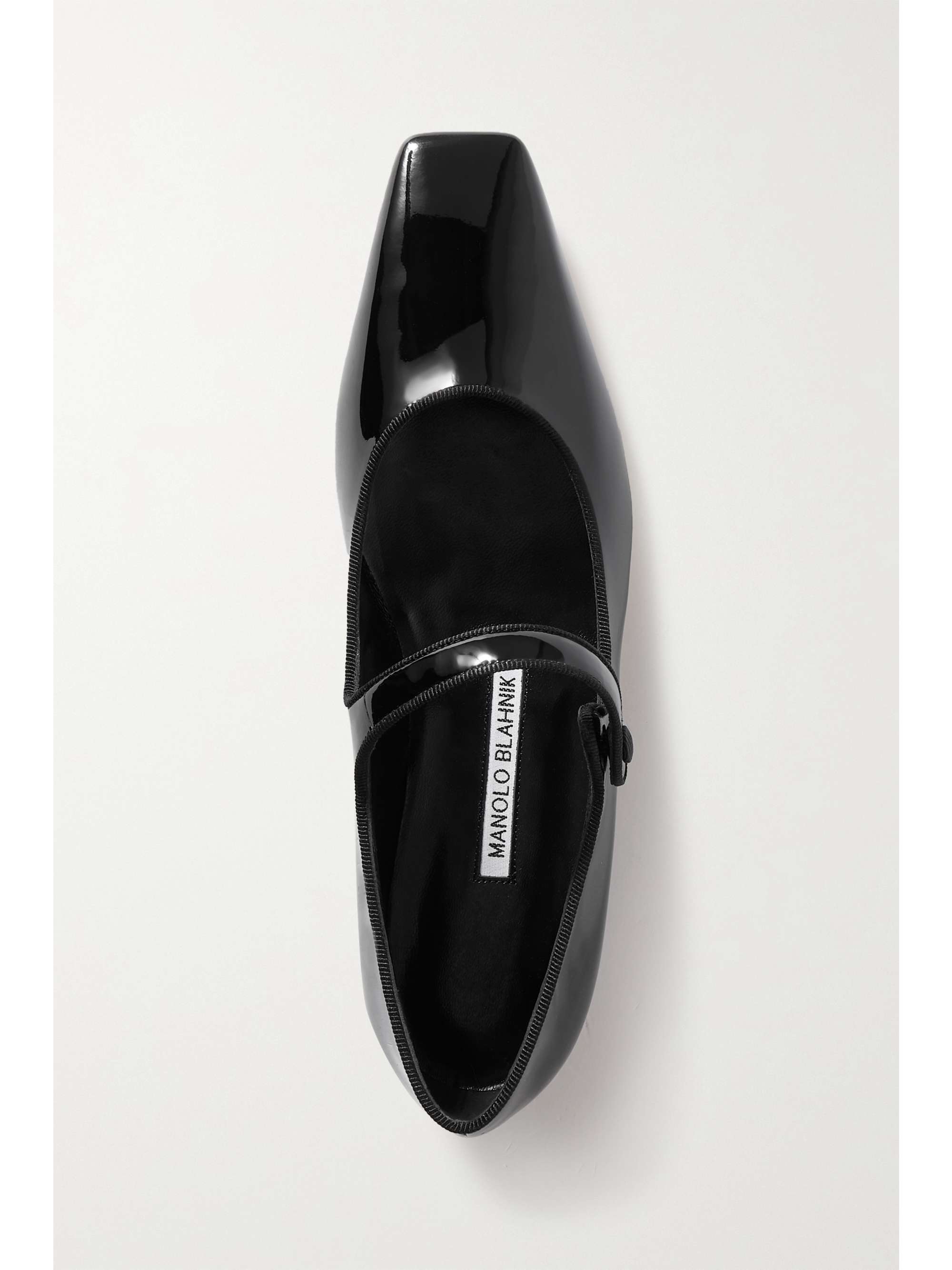 MANOLO BLAHNIK Galaxina patent-leather Mary Jane ballet flats