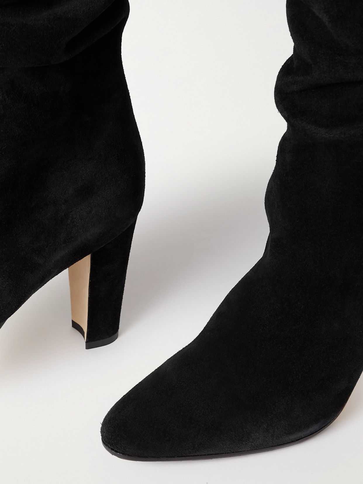 Shop Manolo Blahnik Calassohi 90 Suede Knee Boots In Black