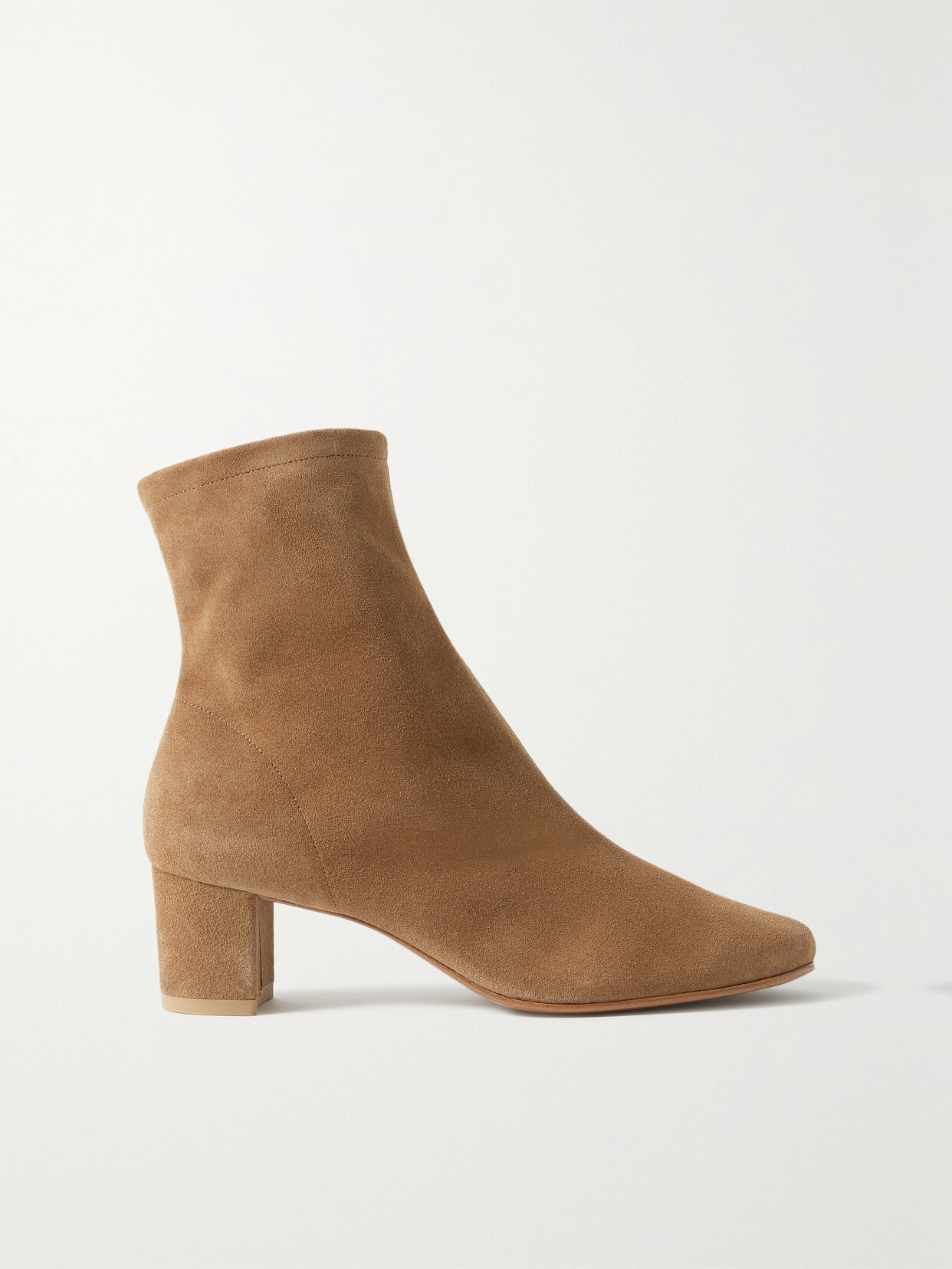 By Far Sofia Suede Ankle Boots In Taupe