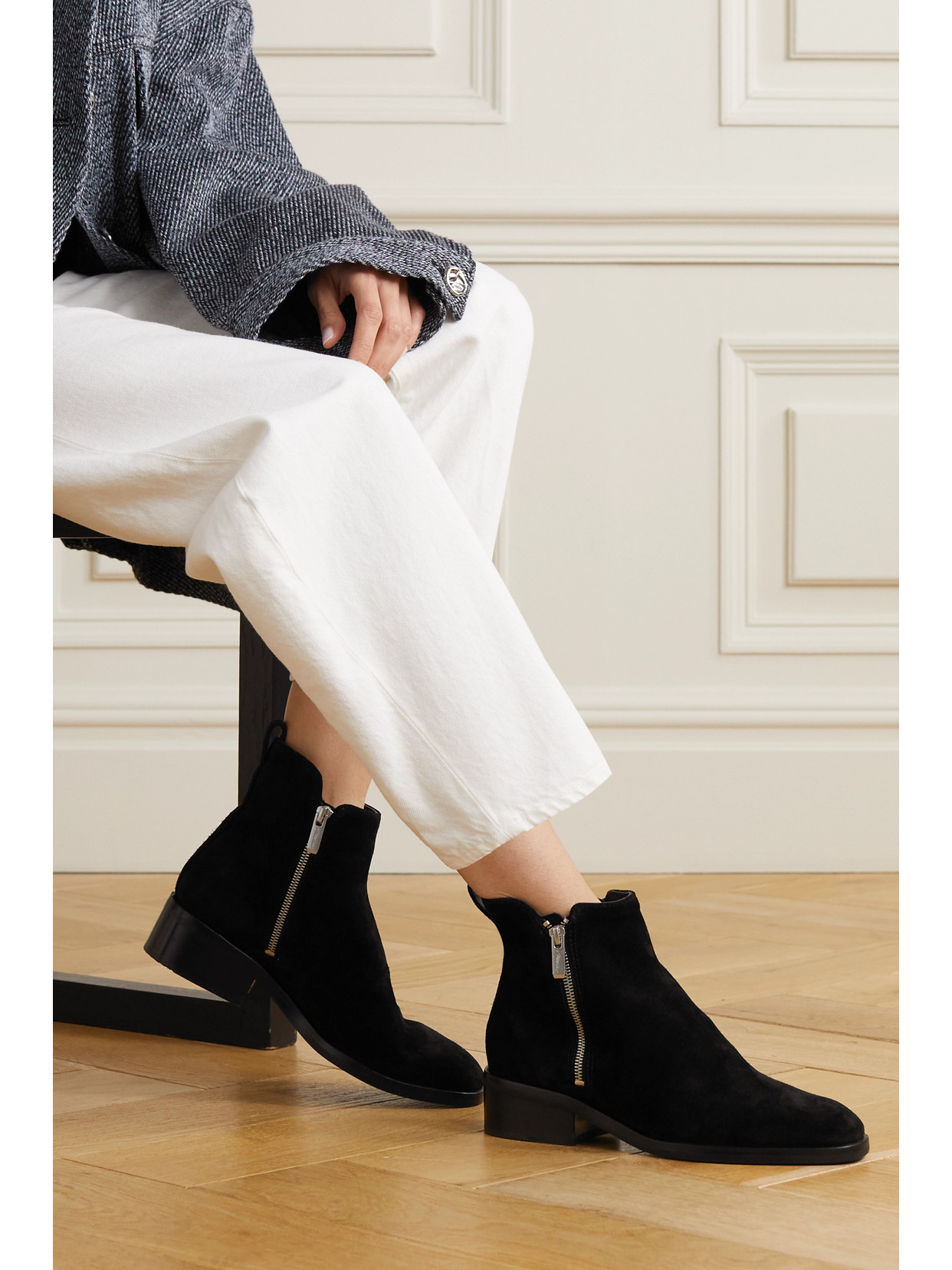 Shop 3.1 Phillip Lim Alexa Suede Ankle Boots In Black