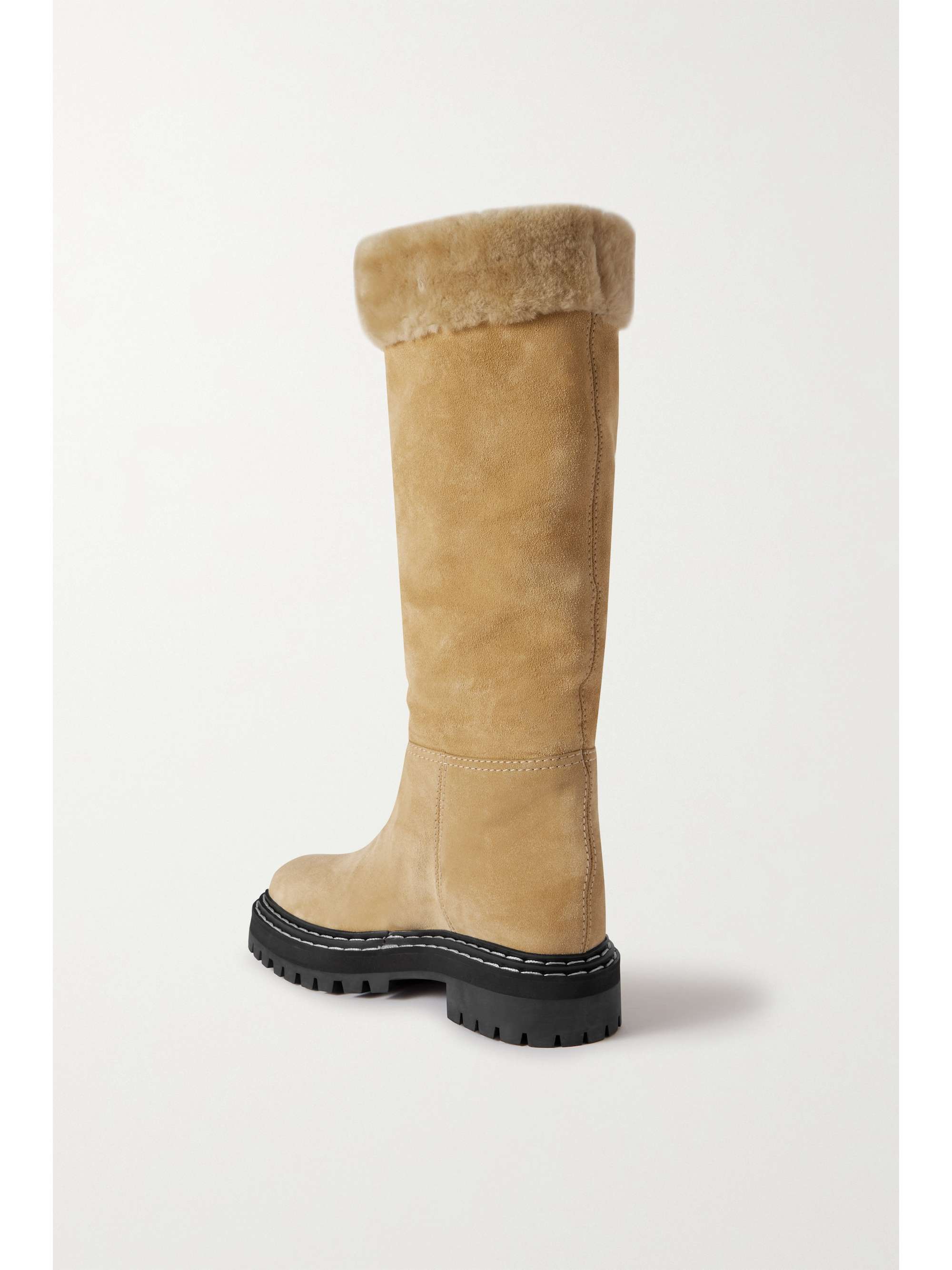 PROENZA SCHOULER Shearling-trimmed suede knee boots