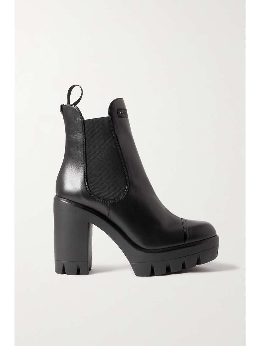Giuseppe Zanotti Leather Platform Chelsea Boots