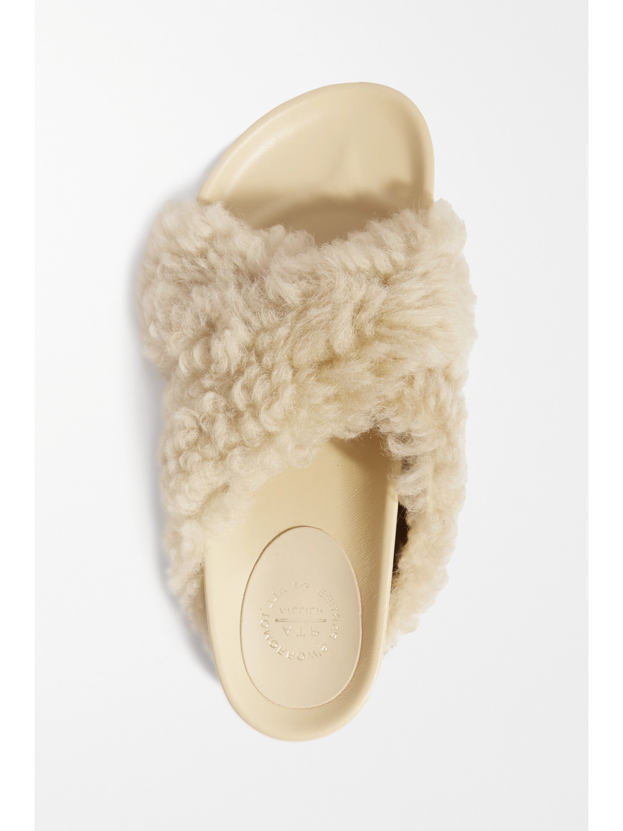 Shop Atp Atelier Urbino Shearling Slides In Cream