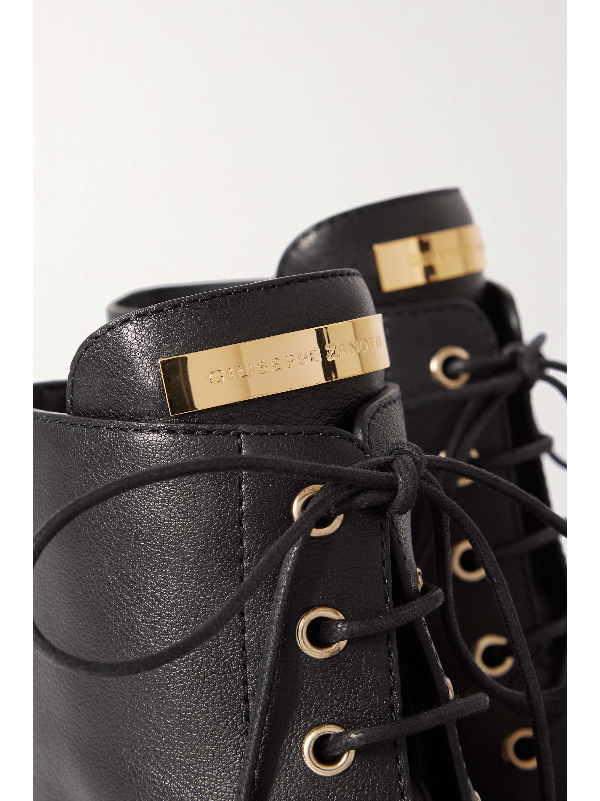 GIUSEPPE ZANOTTI Logo-embellished leather ankle boots