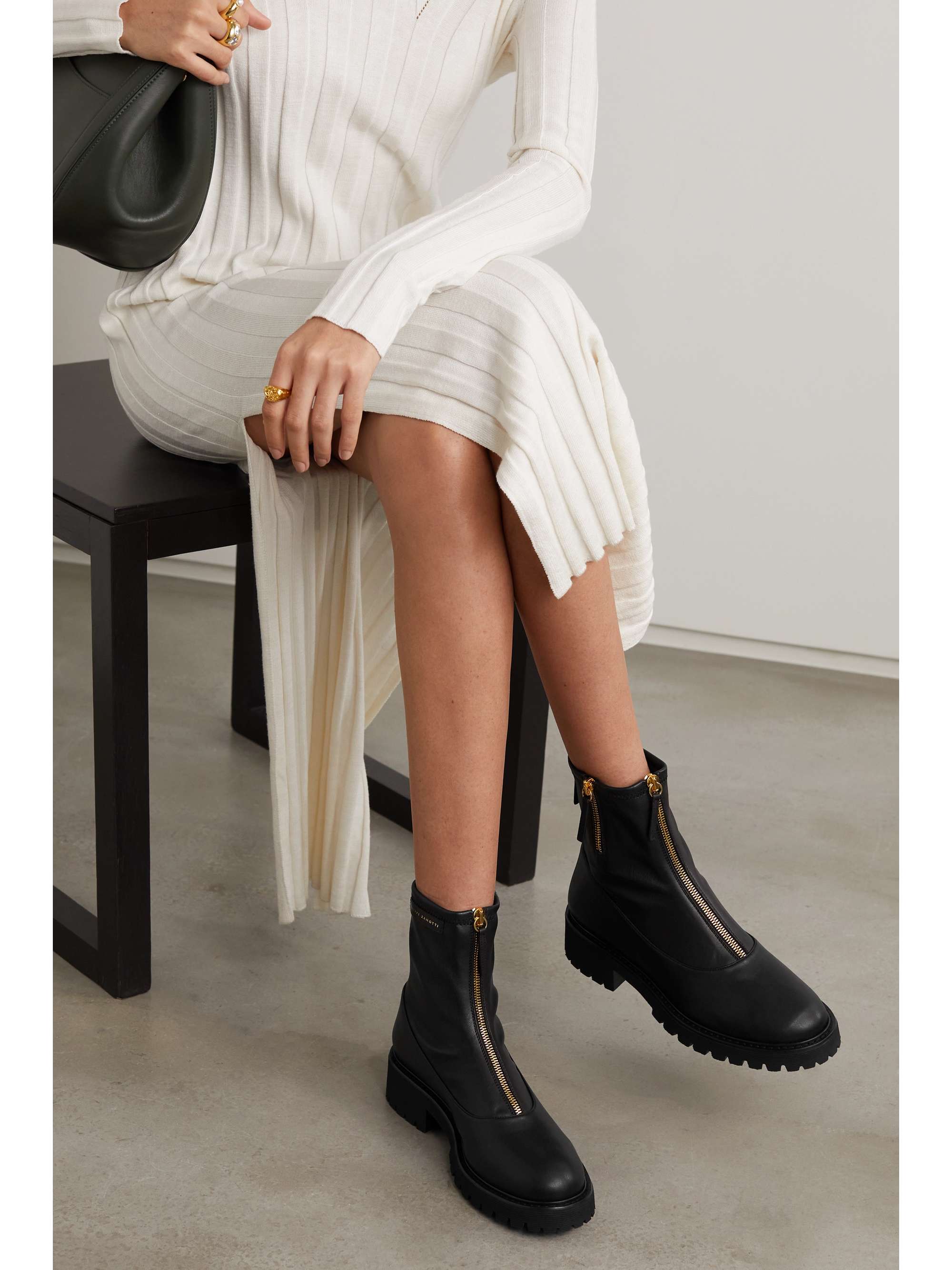 GIUSEPPE ZANOTTI Leather ankle boots | NET-A-PORTER