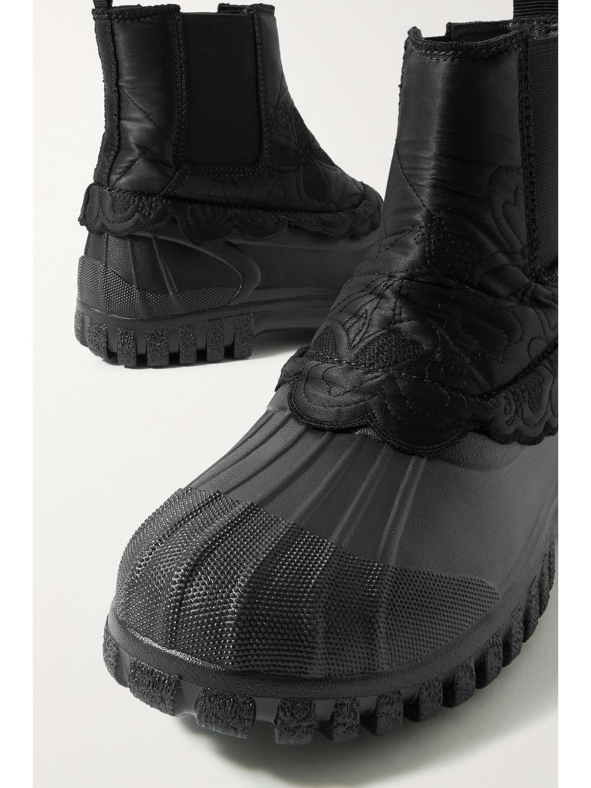 Julian scalloped quilted silk and rubber Chelsea boots