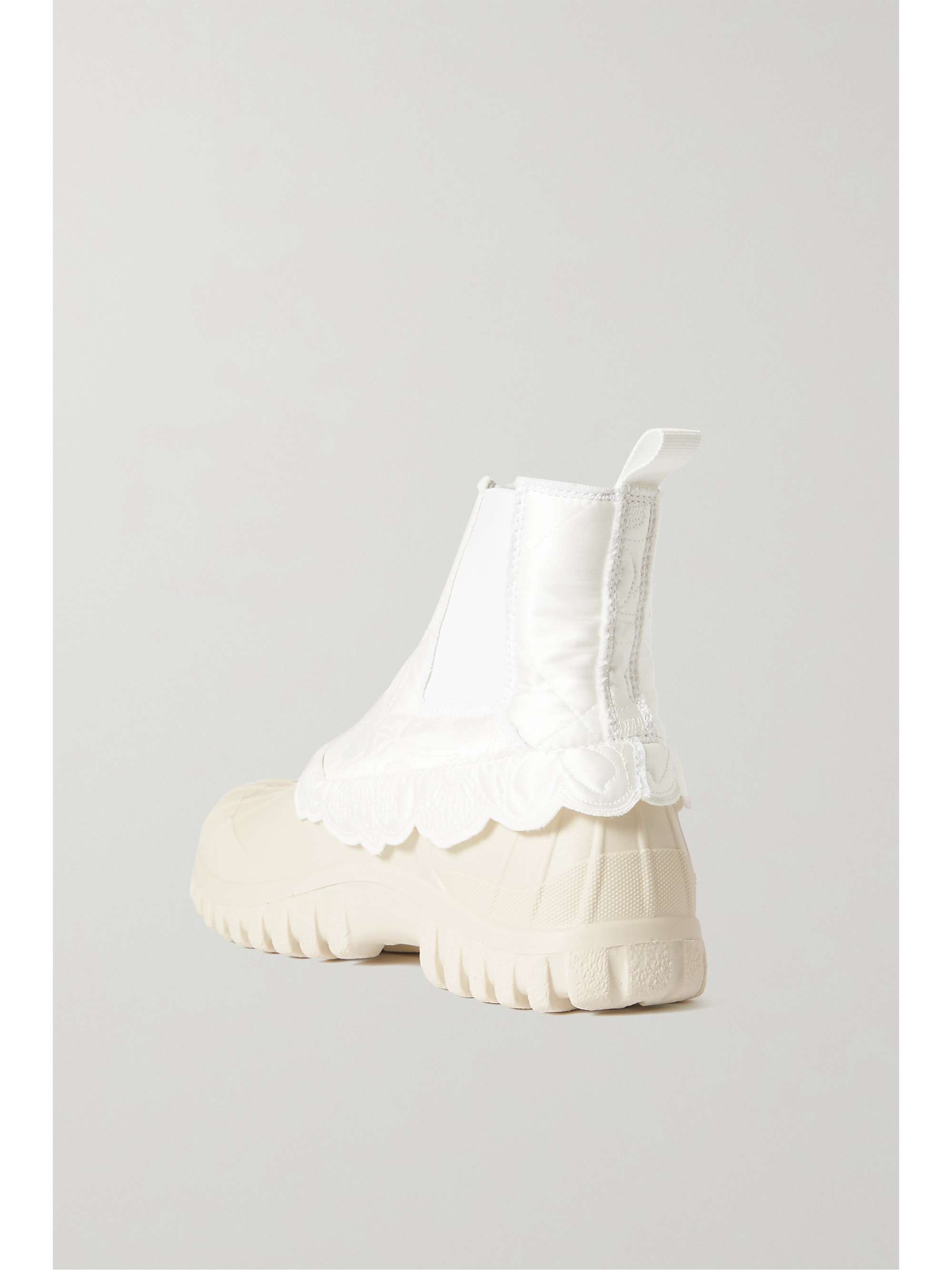 Julian scalloped quilted silk and rubber Chelsea boots