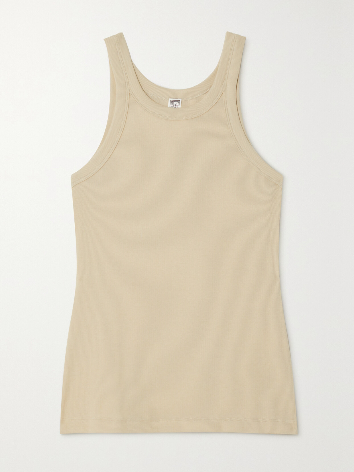 TOTÊME + NET SUSTAIN CURVED RIBBED STRETCH ORGANIC COTTON-JERSEY TANK