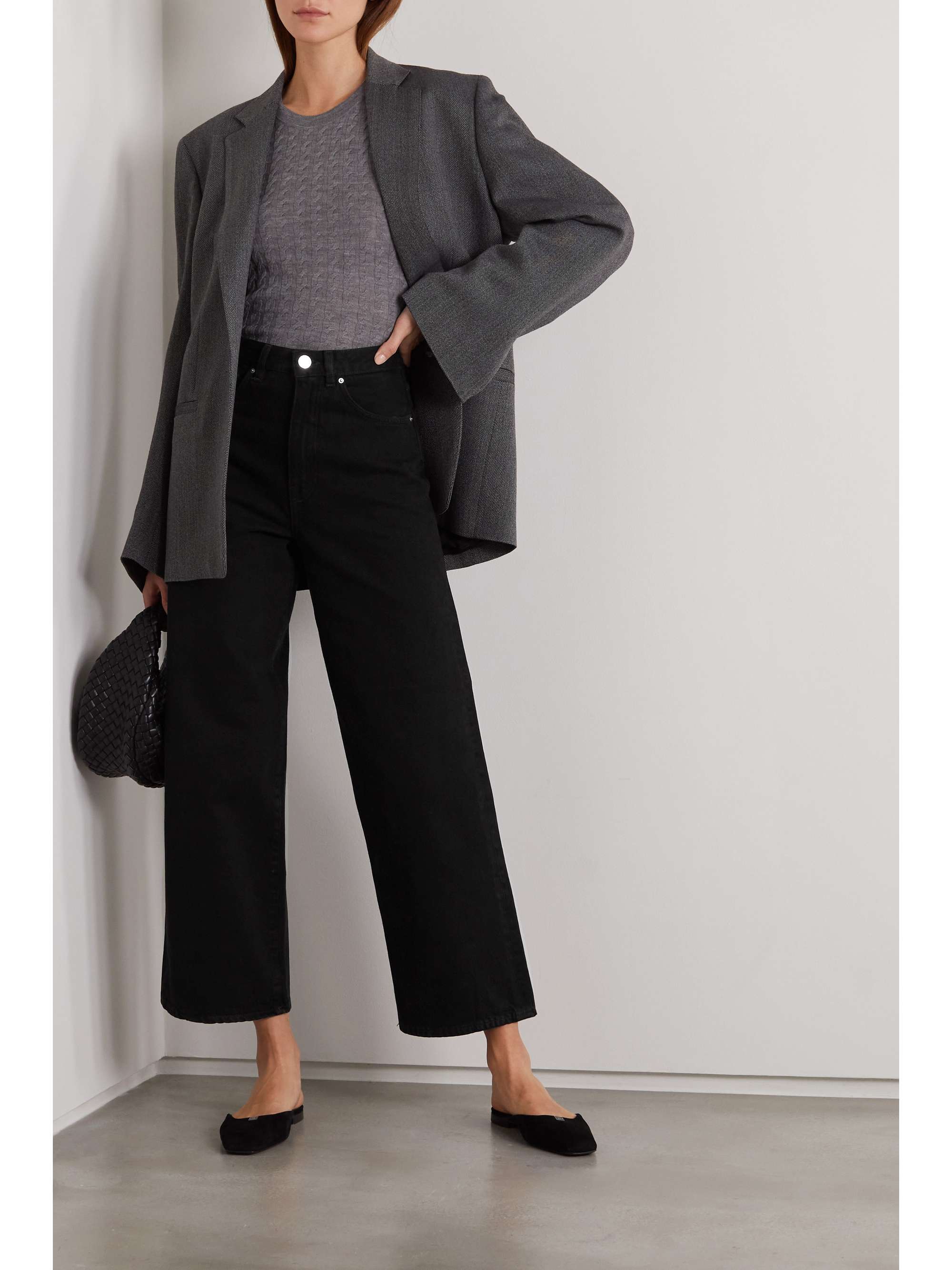 Black High-rise wide-leg jeans | TOTÊME 
