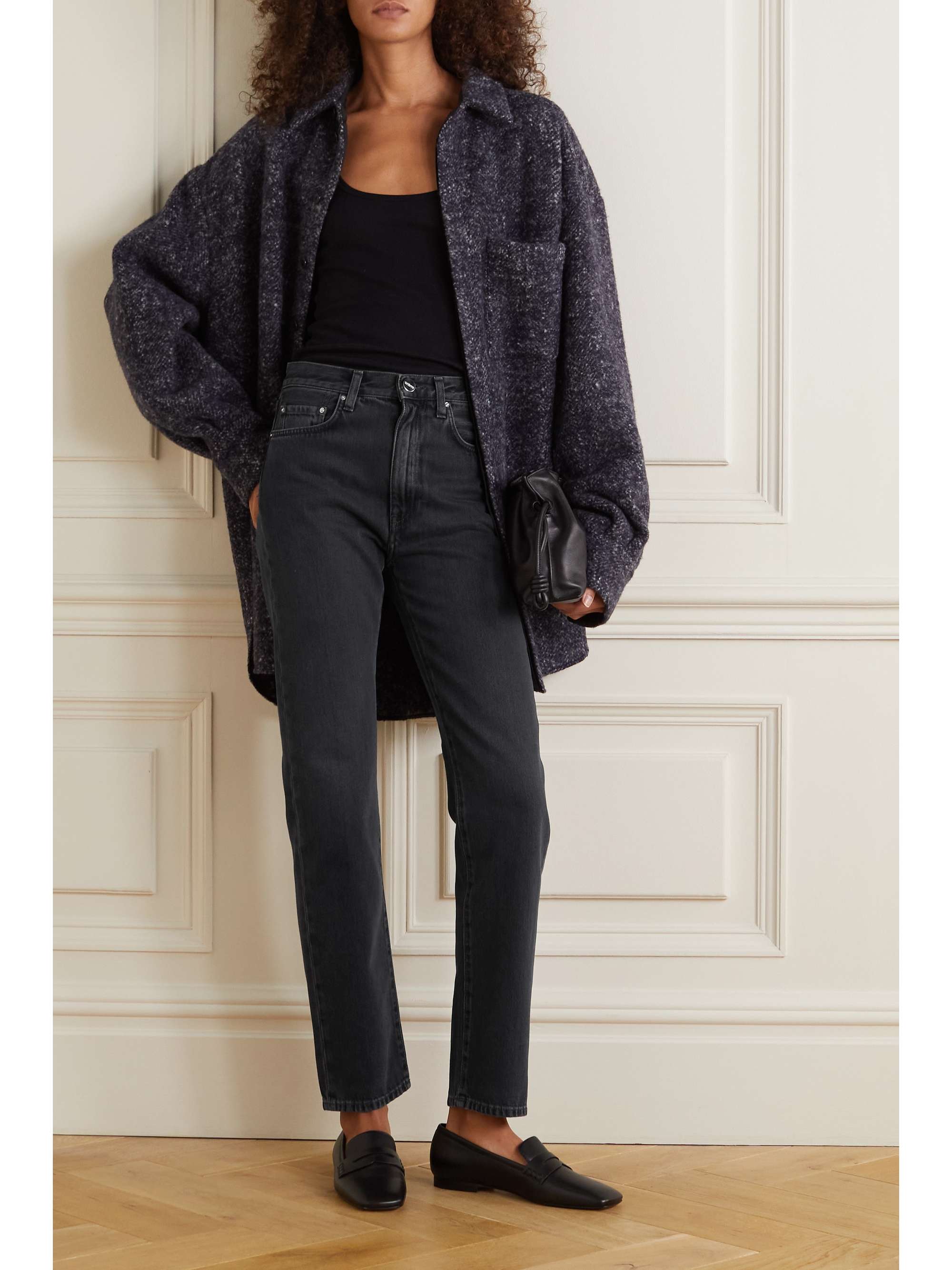 Black High-rise slim-leg jeans | TOTEME | NET-A-PORTER