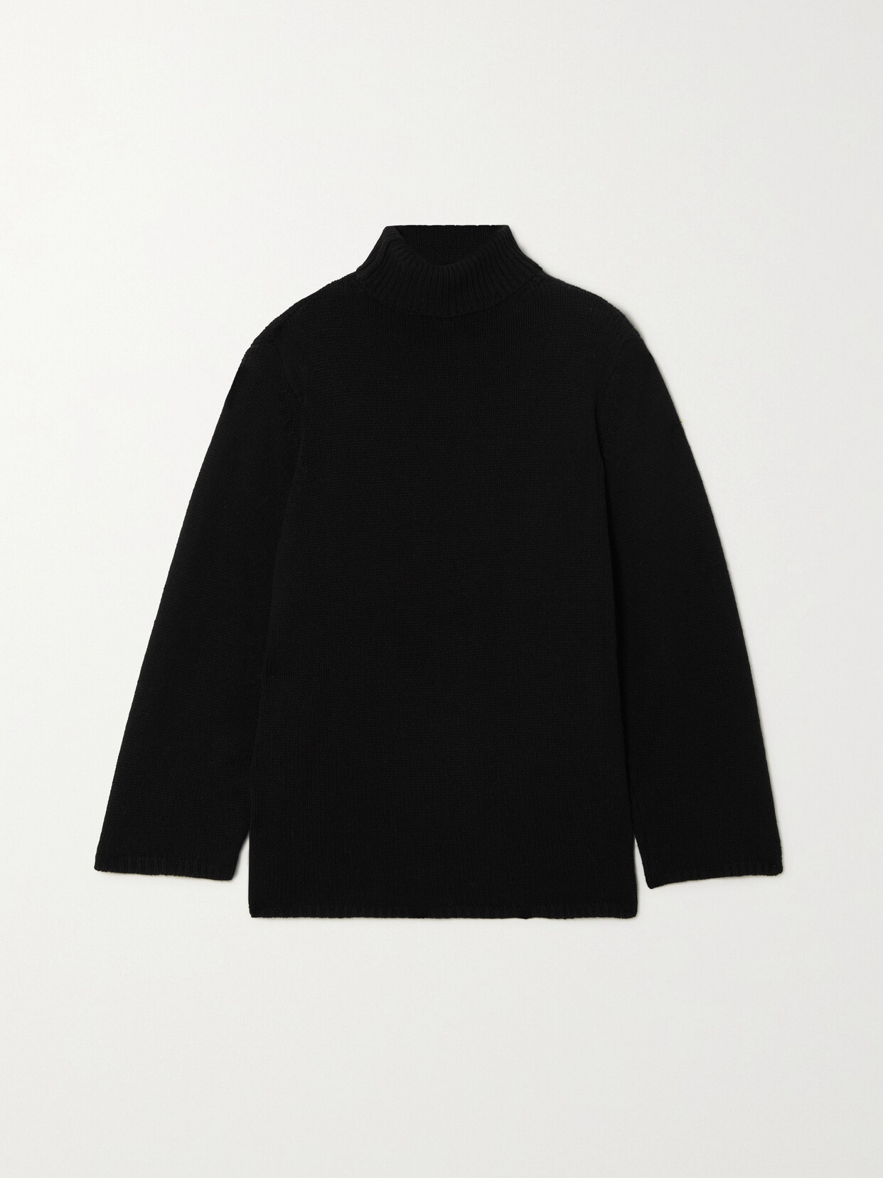 Shop Totême + Net Sustain Wool And Cashmere-blend Turtleneck Sweater In Black