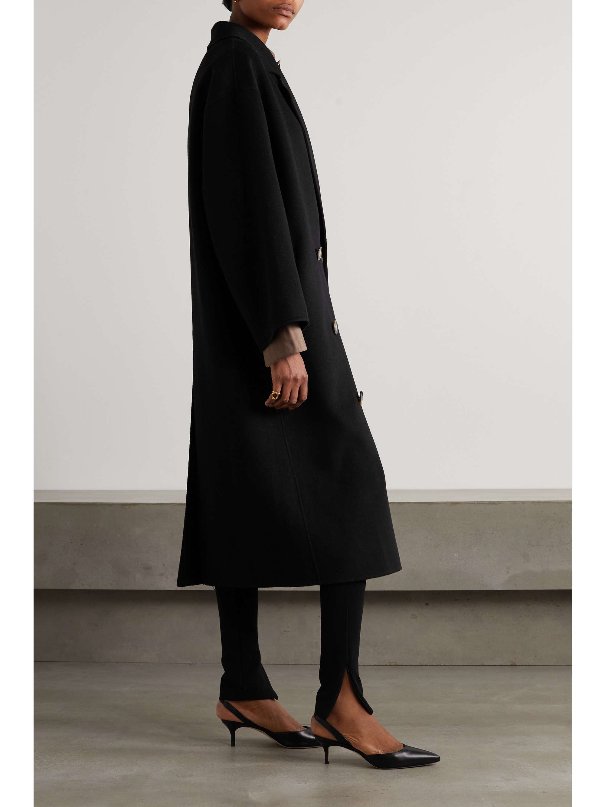 LOULOU DE SAISON Borneo double-breasted wool and cashmere-blend coat