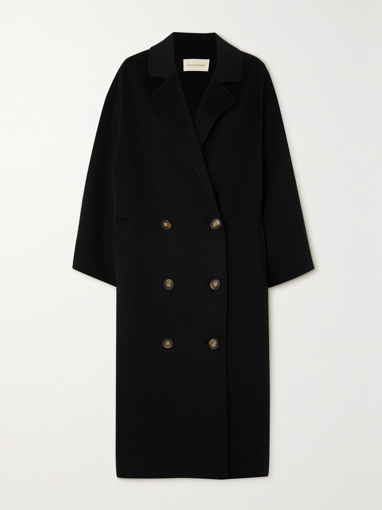 Loulou Studio Borneo Oversized Double-breasted Wool And Cashmere-blend Coat In Black