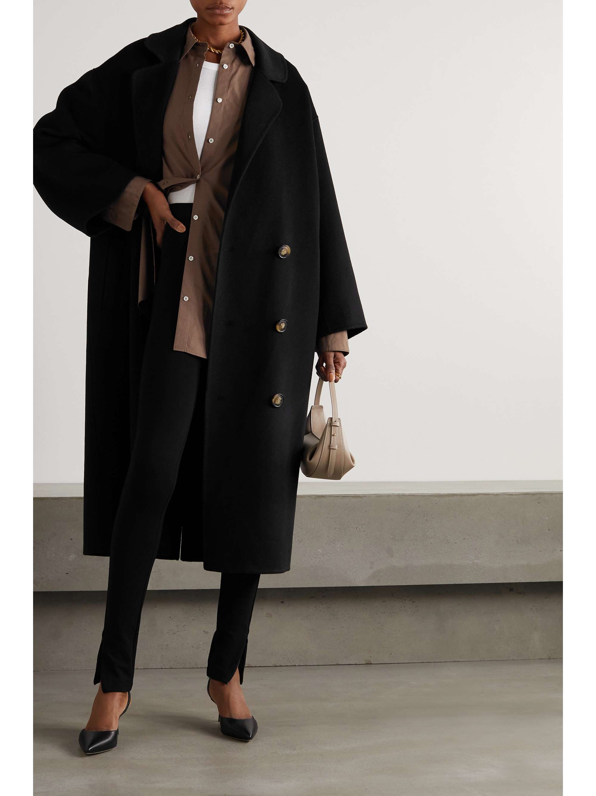 LOULOU DE SAISON Borneo double-breasted wool and cashmere-blend coat