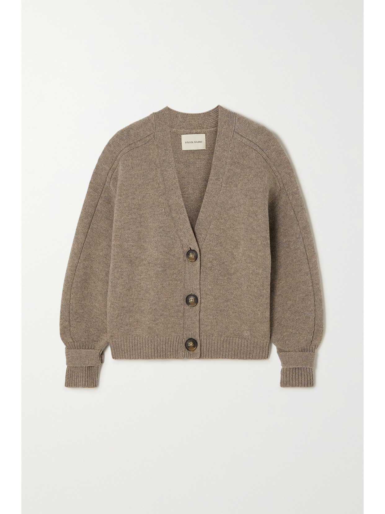 LOULOU STUDIO TIBERINE MÉLANGE WOOL AND CASHMERE-BLEND CARDIGAN