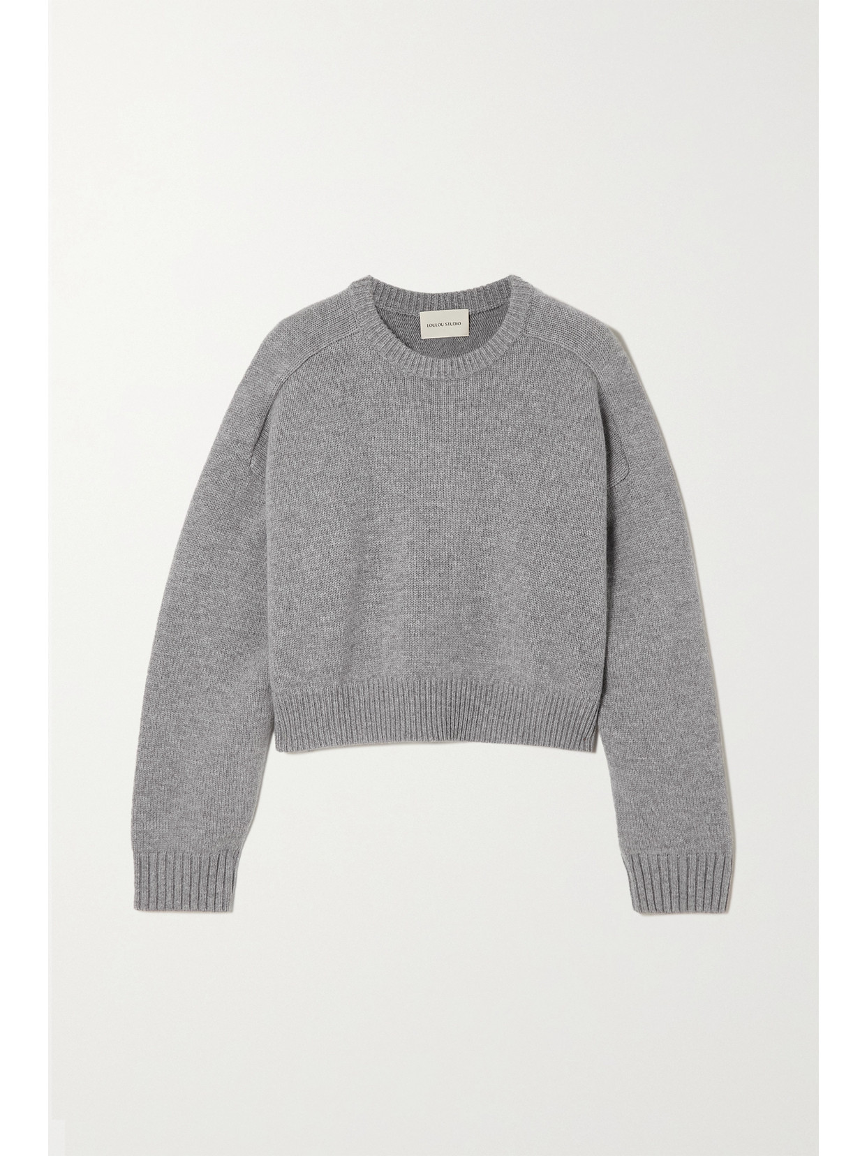 Loulou Studio Bruzzi Oversized Cropped Wool And Cashmere-blend Sweater In Gray