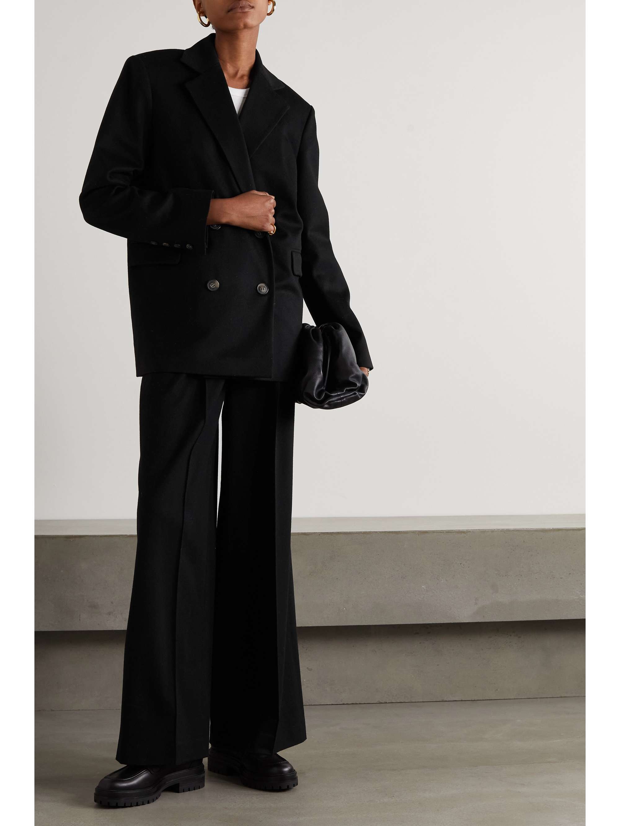 double breasted wool blazer