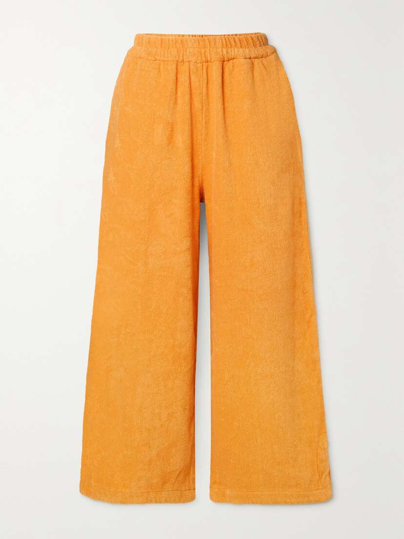 TERRY Capri Cotton-terry Straight-leg Pants