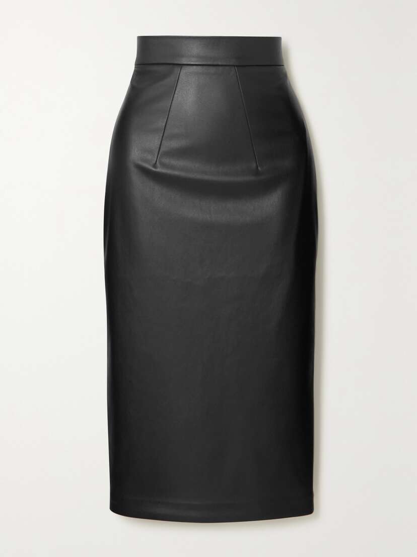 Safiyaa Hokoku Faux Leather Skirt