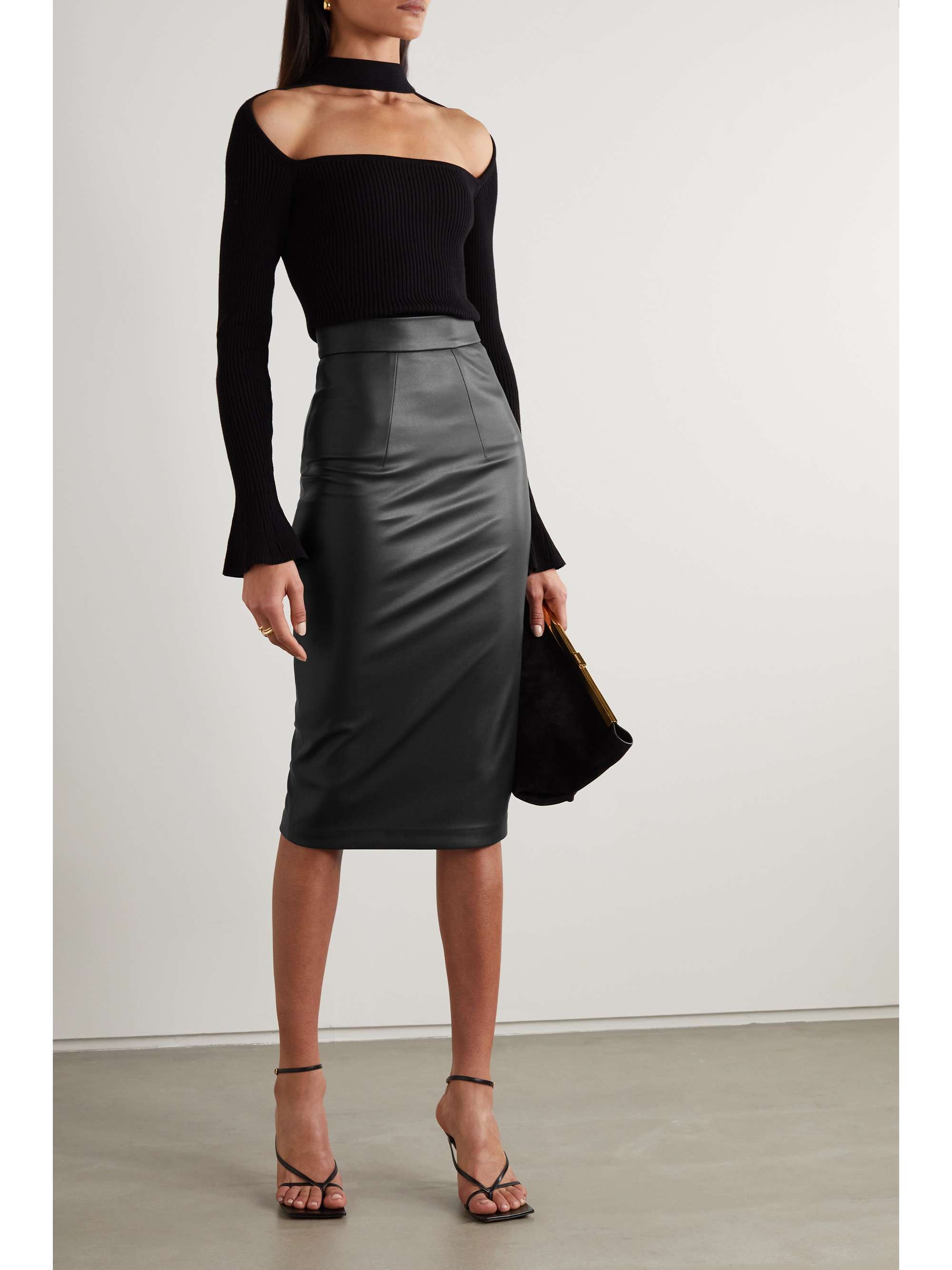 SAFIYAA Hokoku faux leather skirt