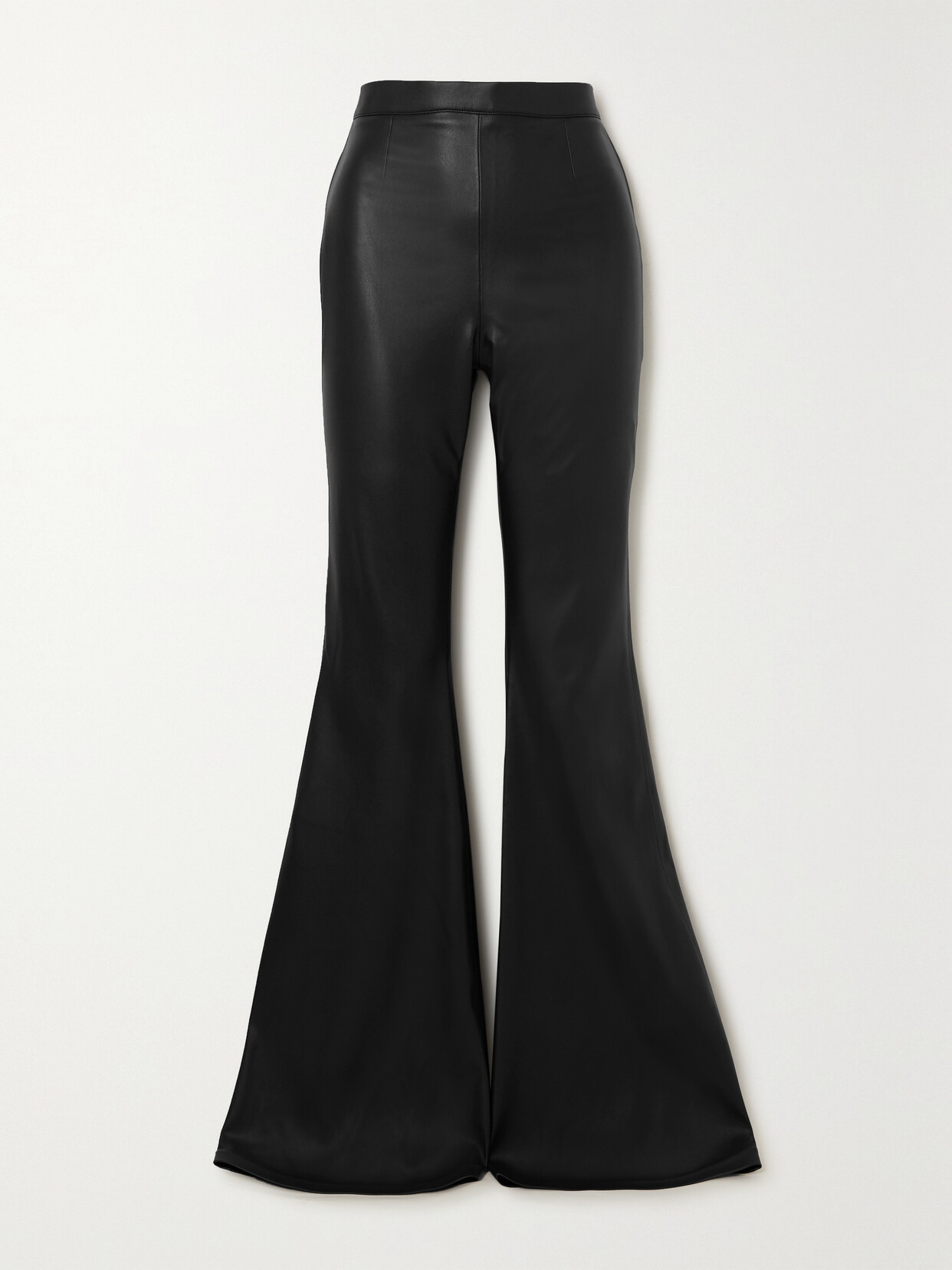 Safiyaa Halluana Faux Leather Flared Pants - Black