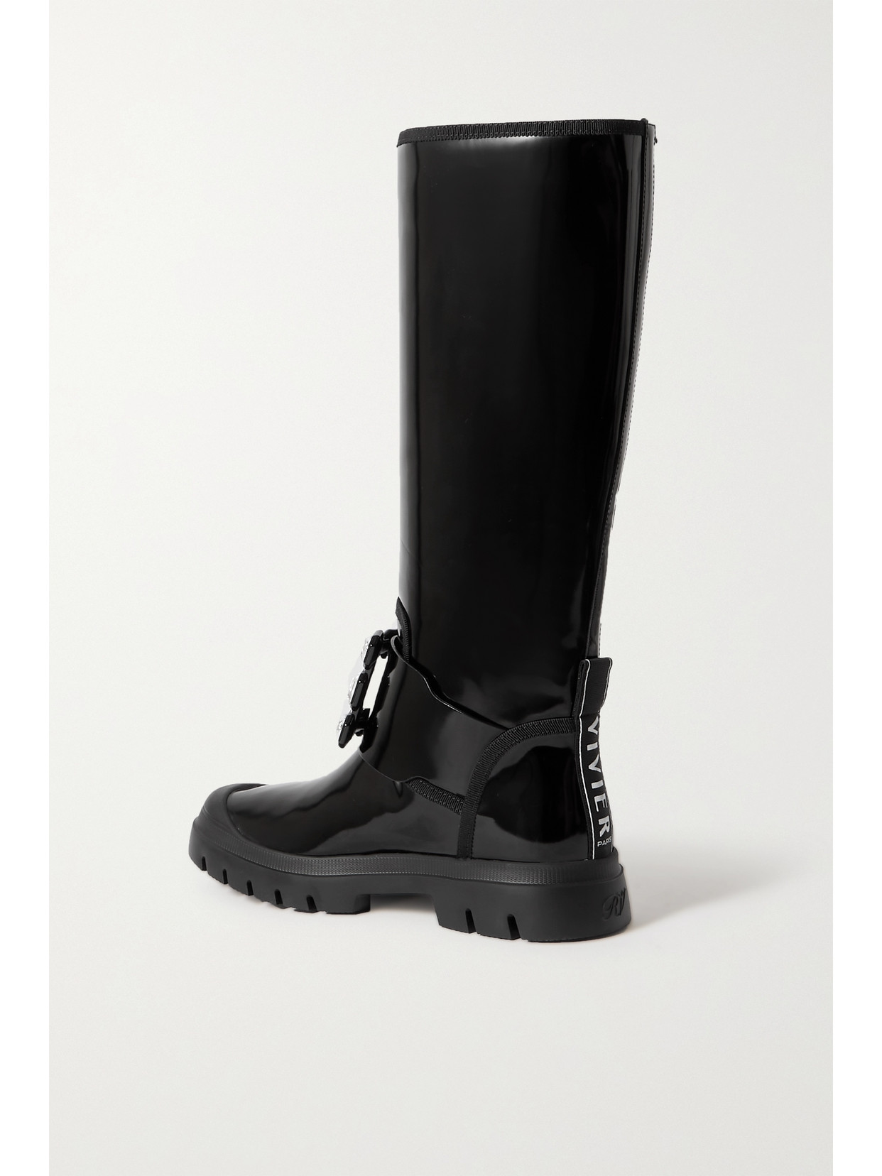Walky Viv Crystal-Embellished Patent-Leather Knee Boots