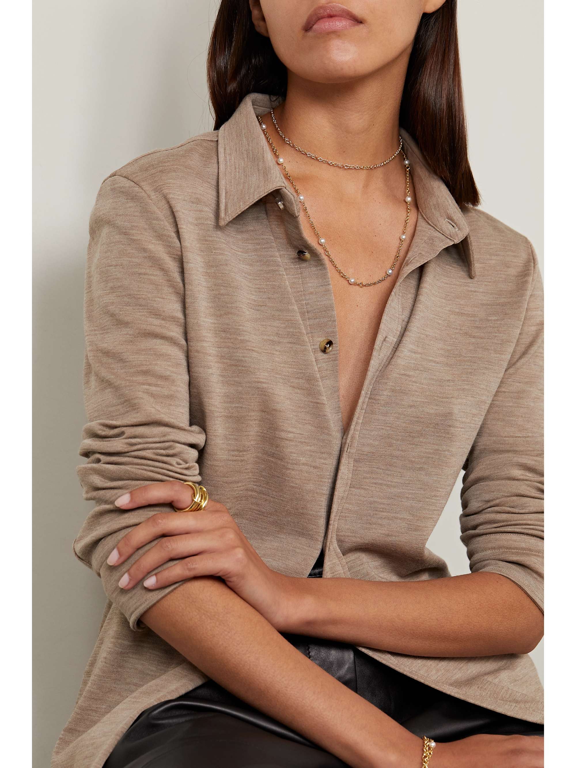 SPINELLI KILCOLLIN Gravity 18-karat gold pearl necklace