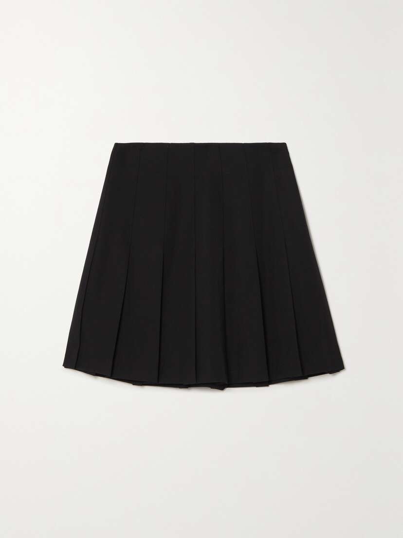 Alessandra Rich Pleated Wool Mini Skirt