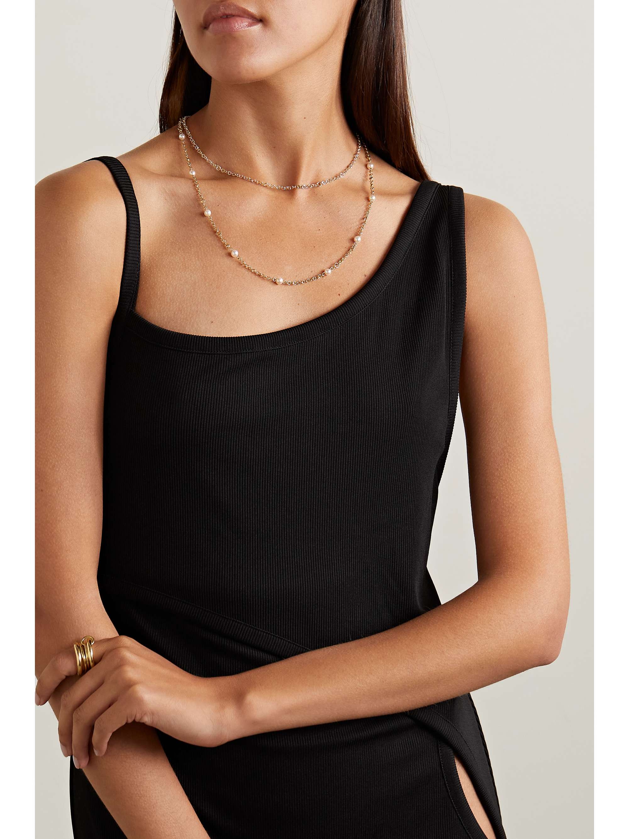 SPINELLI KILCOLLIN Gravity 18-karat yellow and rose gold and sterling silver necklace