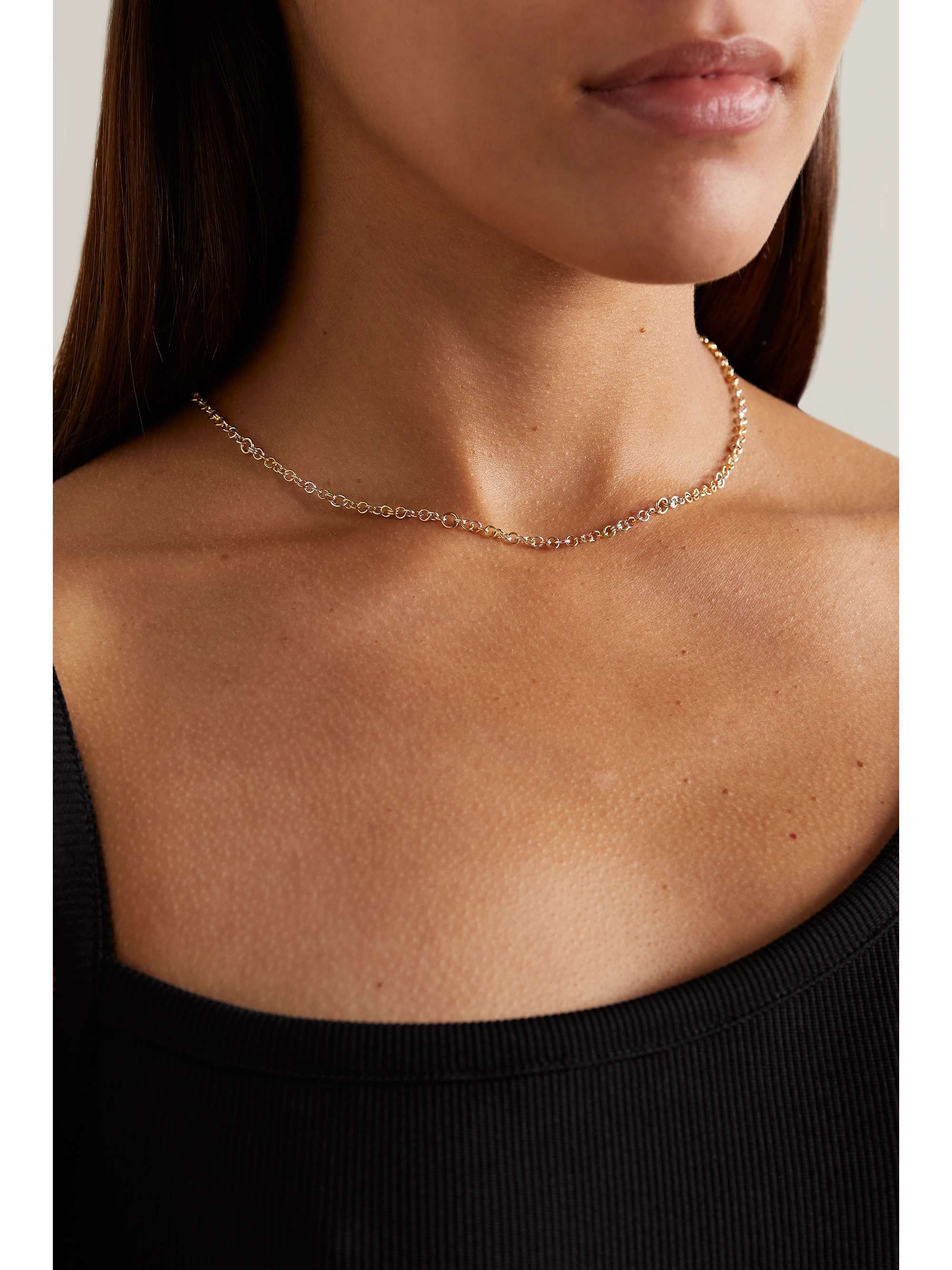 SPINELLI KILCOLLIN Gravity 18-karat yellow and rose gold and sterling silver necklace