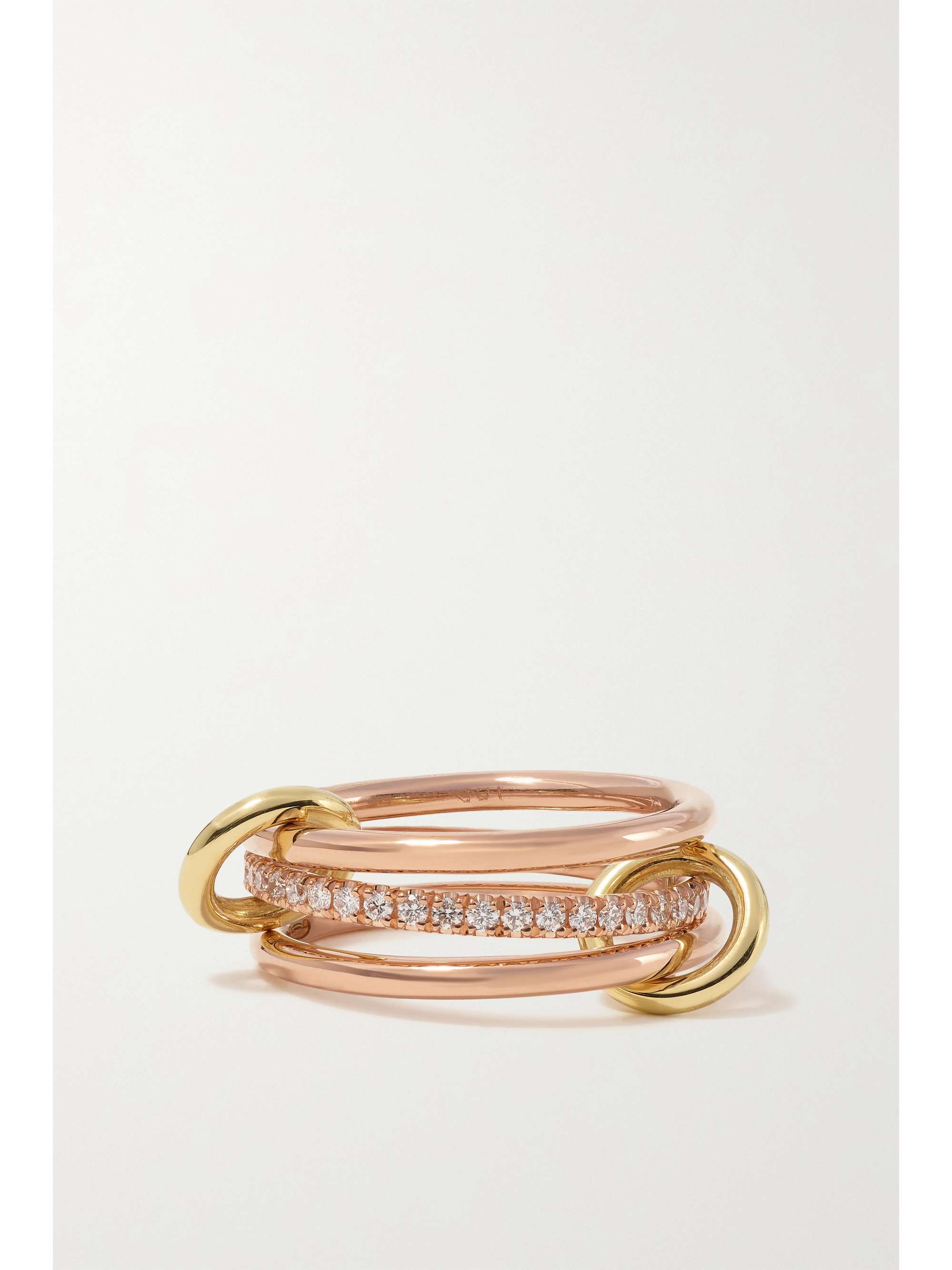 SPINELLI KILCOLLIN Sonny set of three 18-karat yellow and rose gold and diamond rings