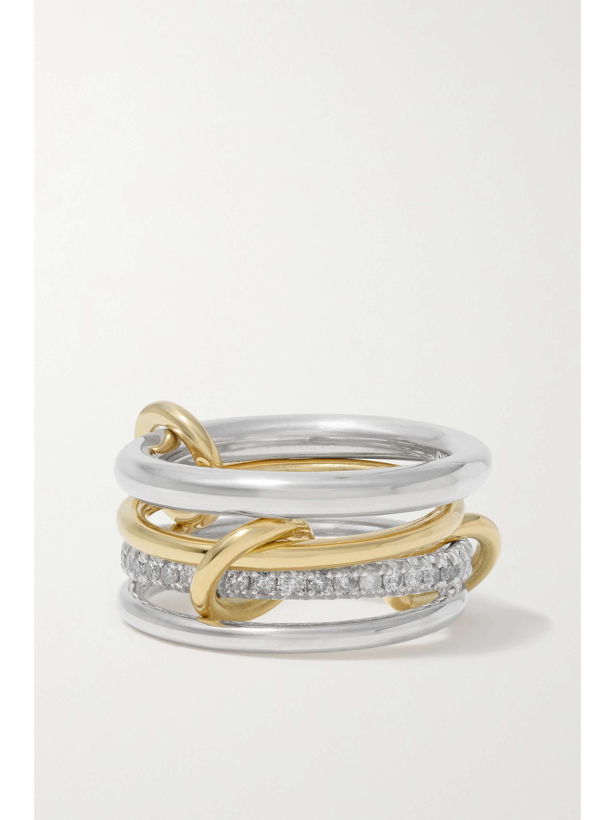 SPINELLI KILCOLLIN Nimbus Dusk set of four 18-karat yellow and rose gold multi-stone rings
